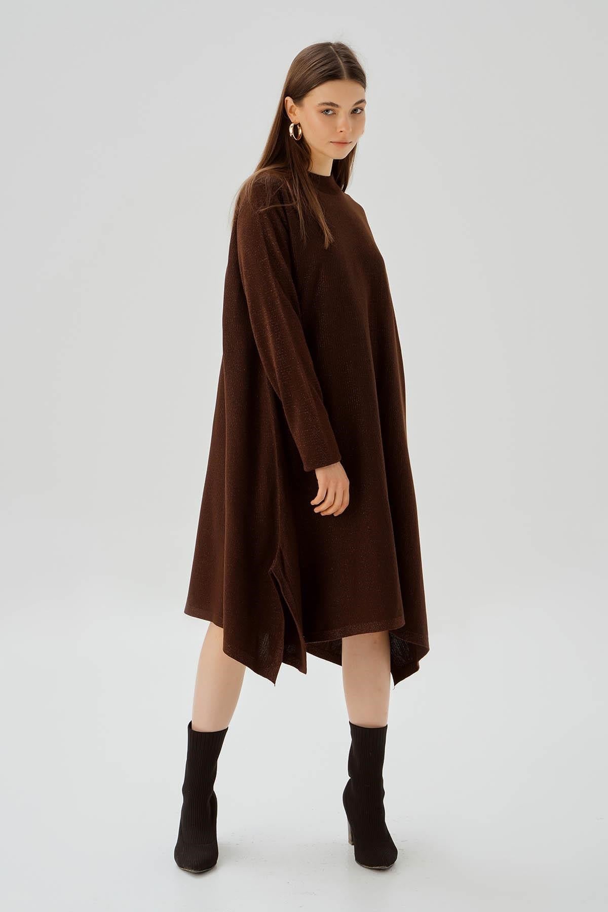Kahve Simli Tunik 3260
