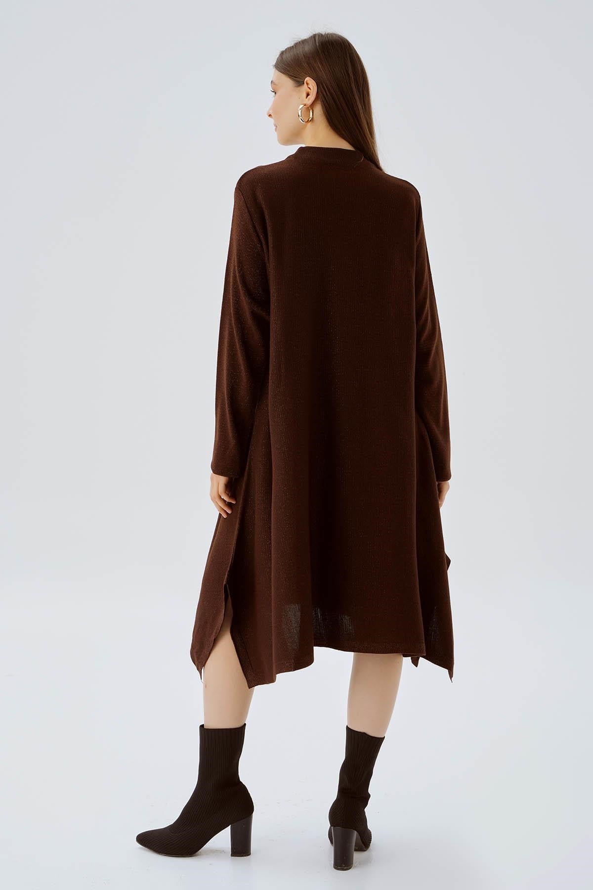 Kahve Simli Tunik 3260