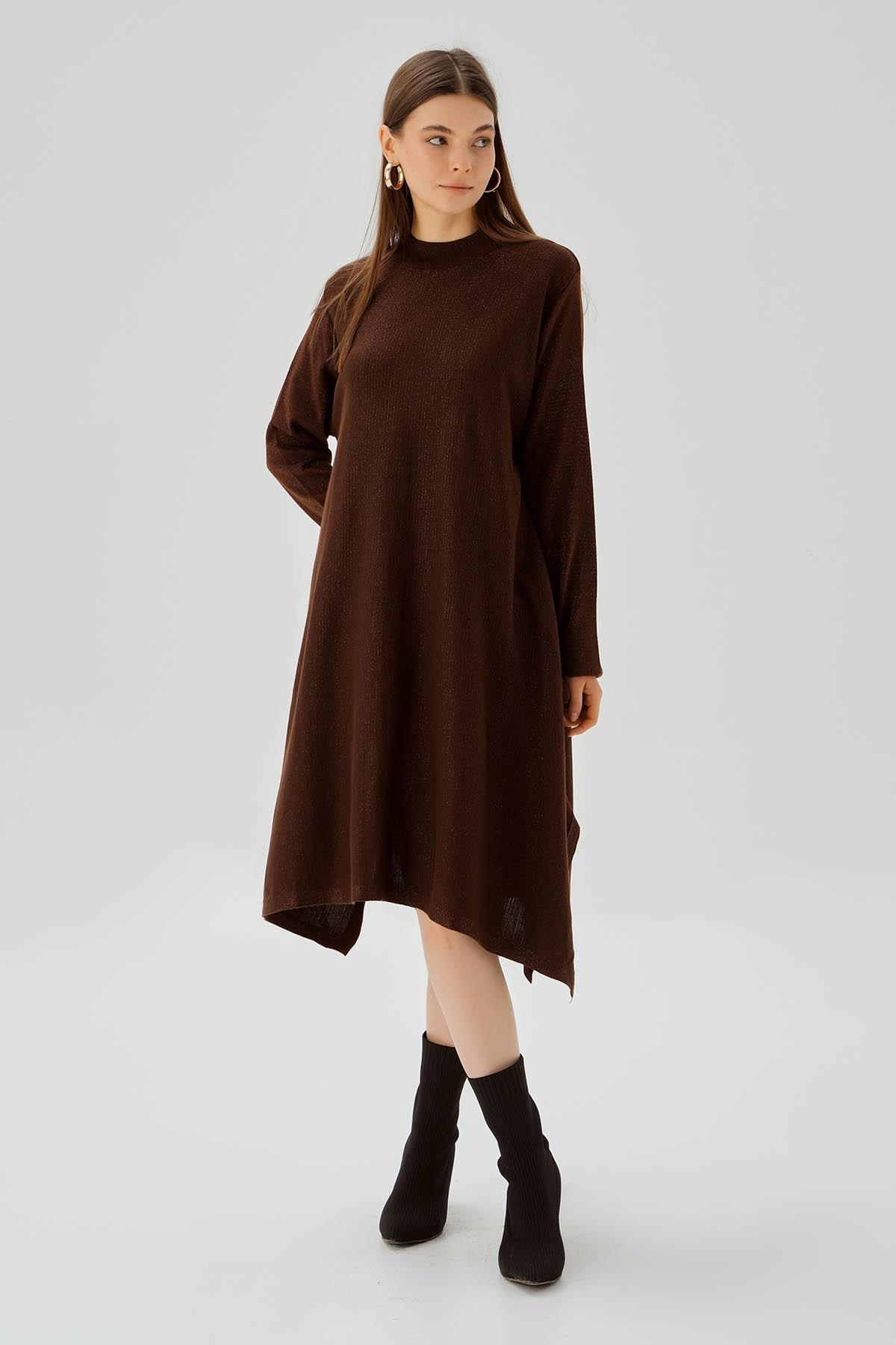 Kahve Simli Tunik 3260