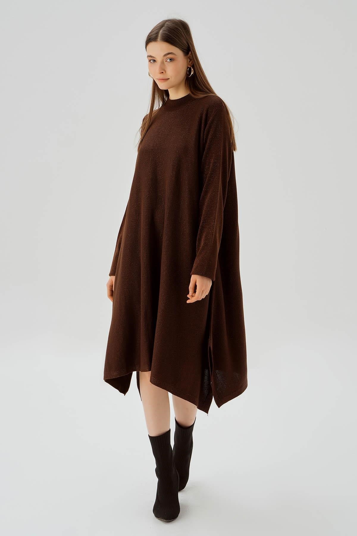 Kahve Simli Tunik 3260