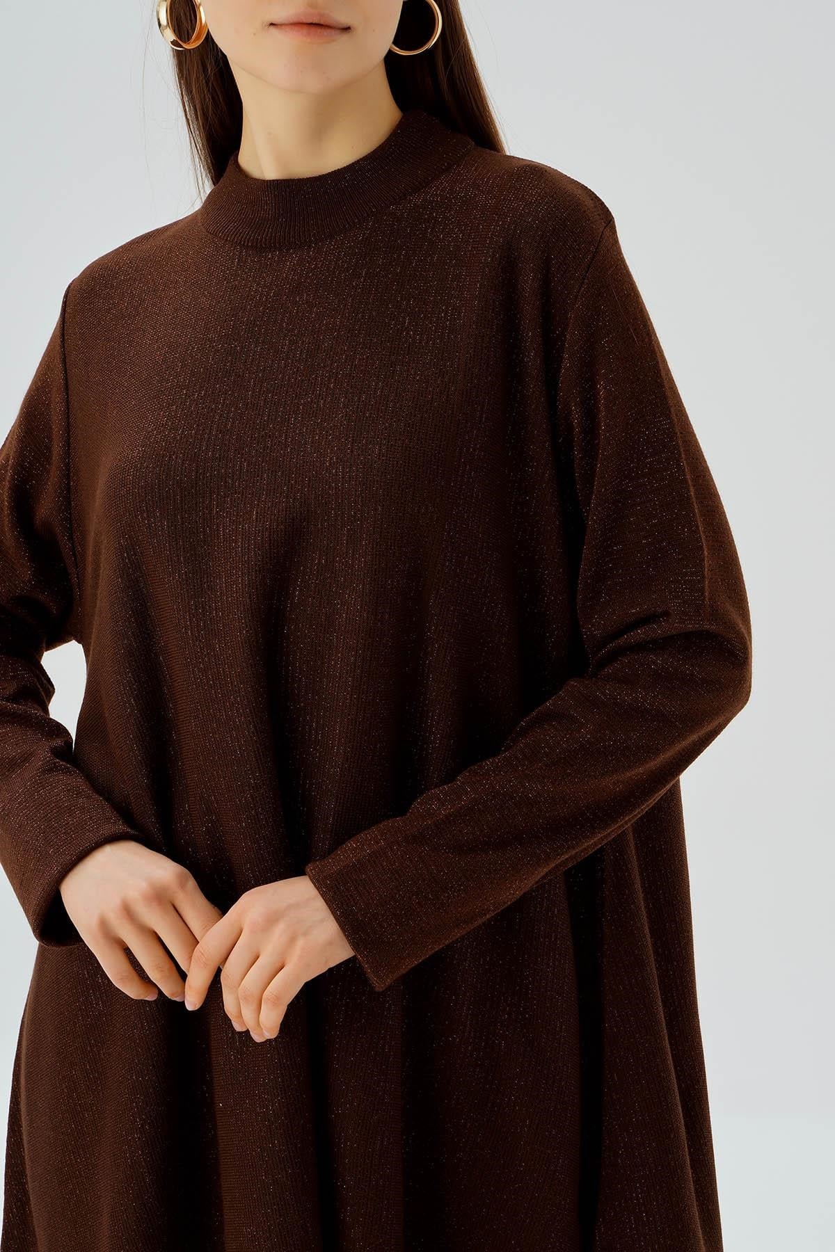 Kahve Simli Tunik 3260