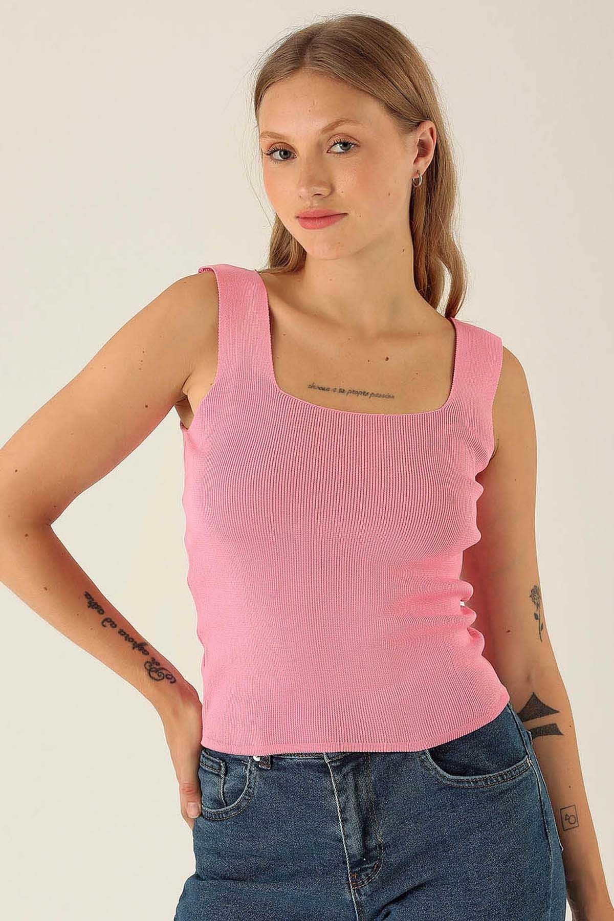 Kalın Askı Bayan Atlet - 4140 Pembe