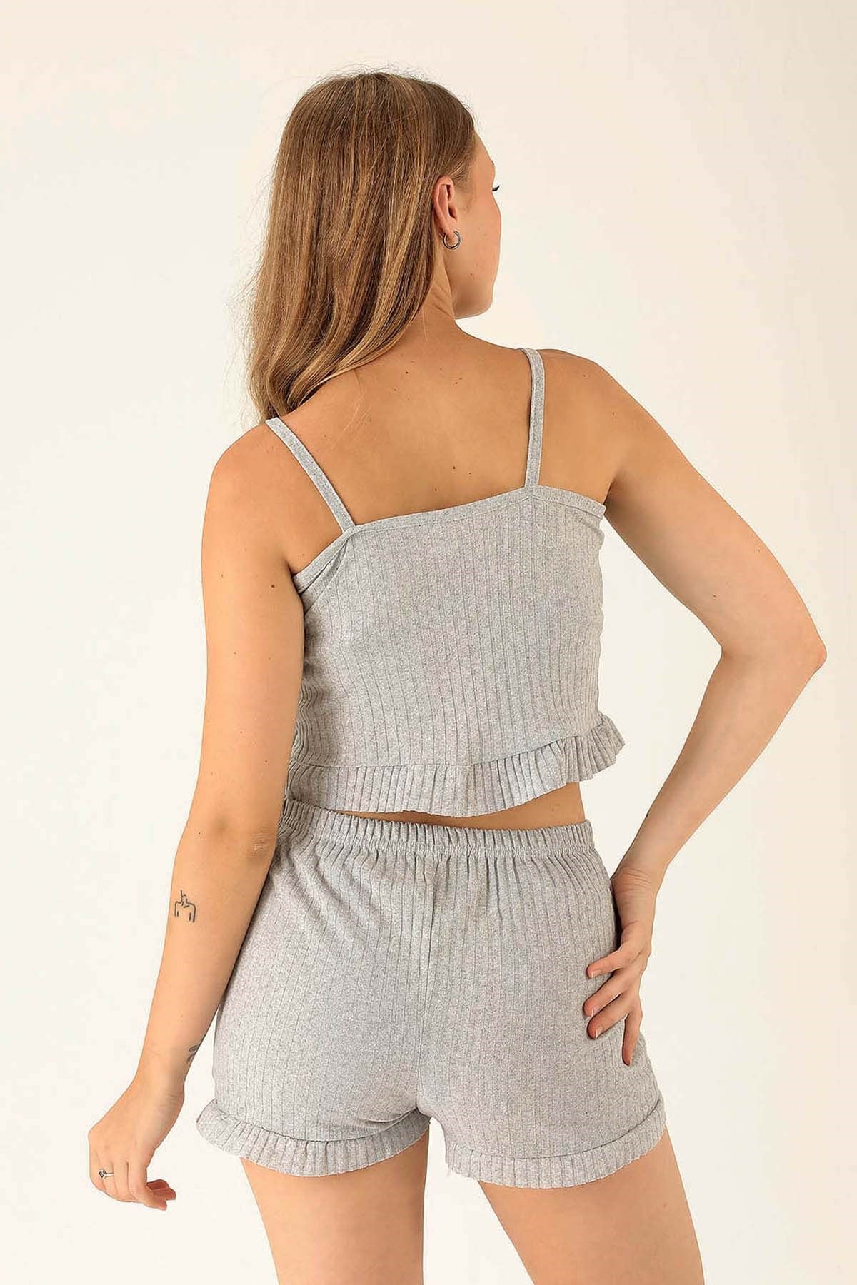 Kaşkorse Şortlu Takım - 01051 Gri
