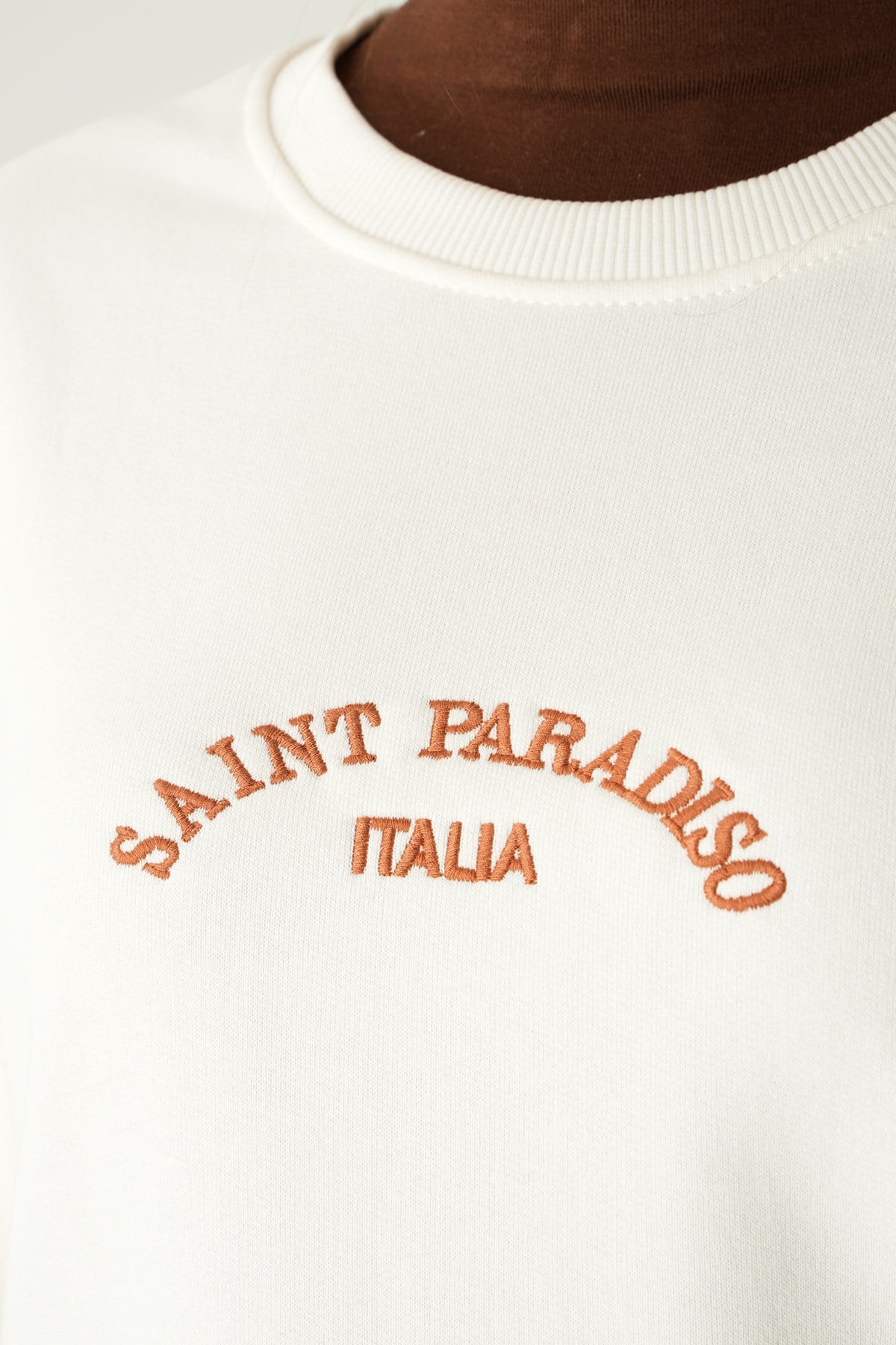 Krem Saint Paradiso Baskılı Sweat 1036