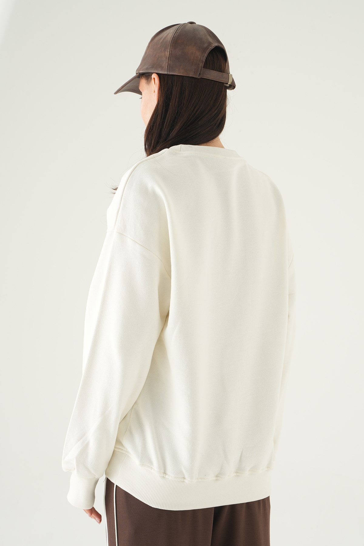 Krem Saint Paradiso Baskılı Sweat 1036