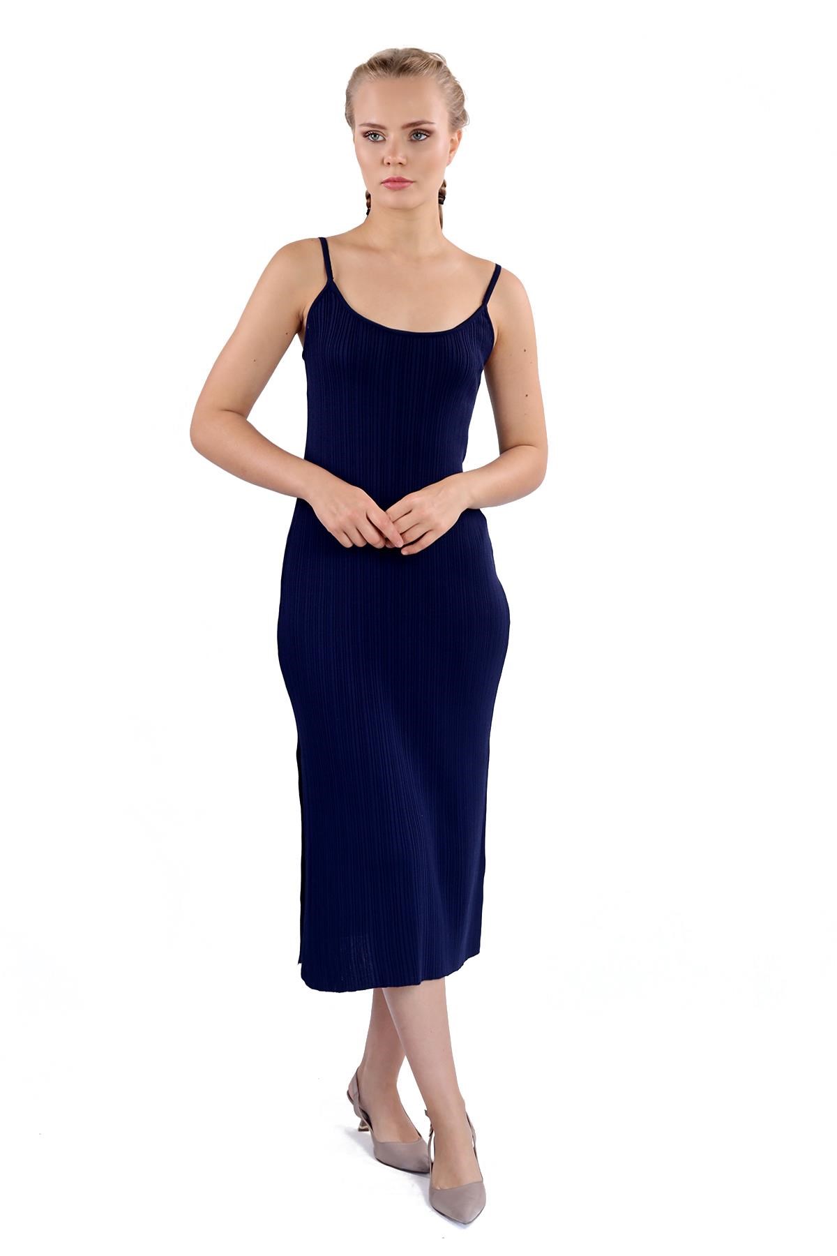 Laci Askılı Triko Elbise 24147