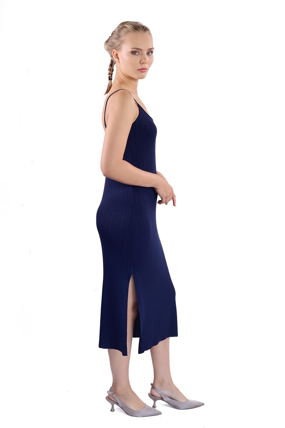Laci Askılı Triko Elbise 24147