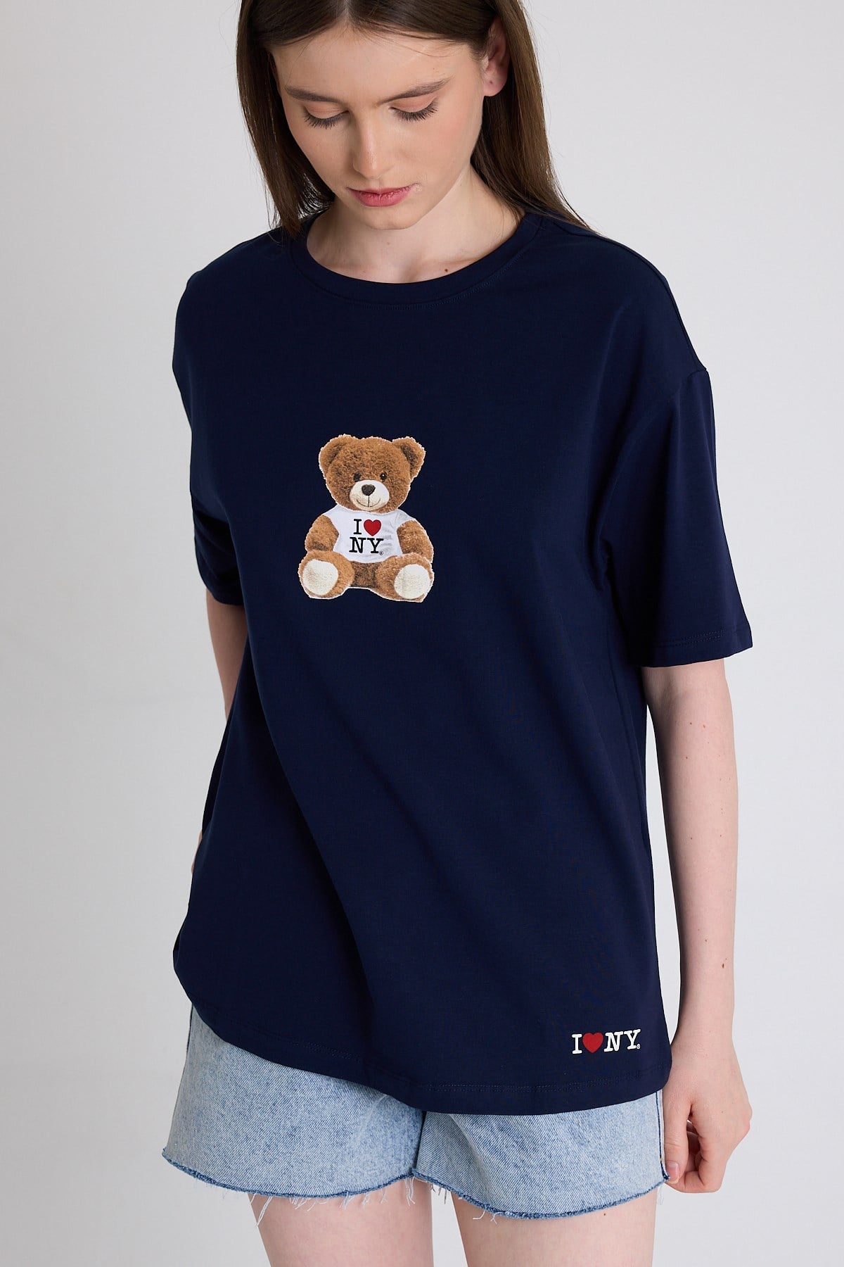 Laci Ayı Baskılı Oversize Tişört 6402