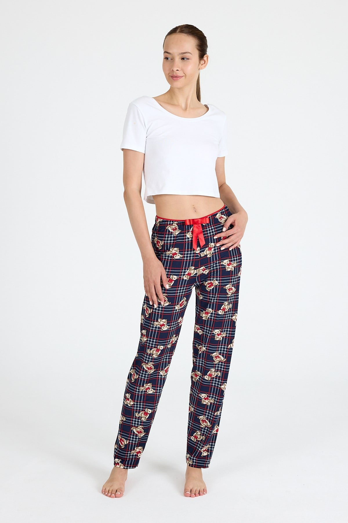 Laci Ayıcık Desenli Örme Pijama Altı 4519