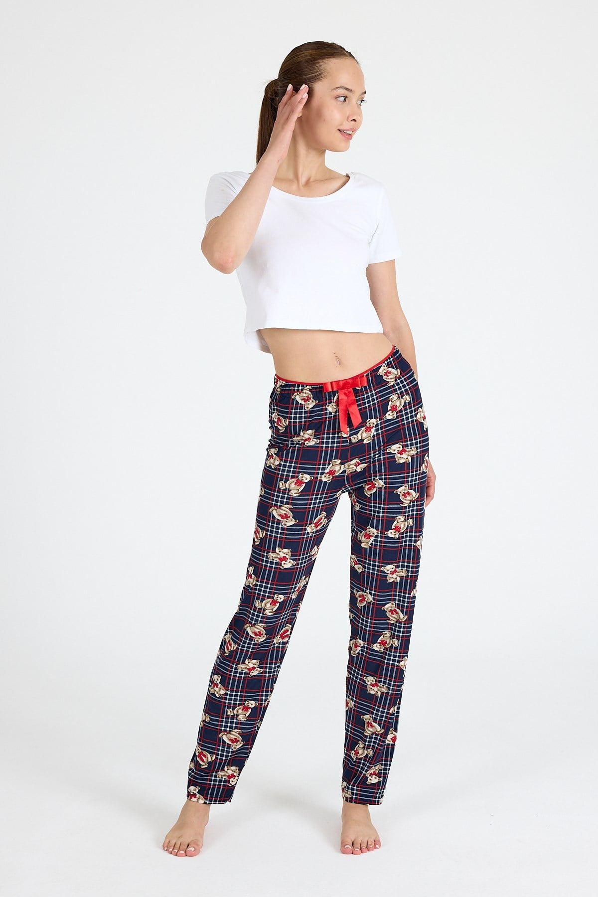 Laci Ayıcık Desenli Örme Pijama Altı 4519