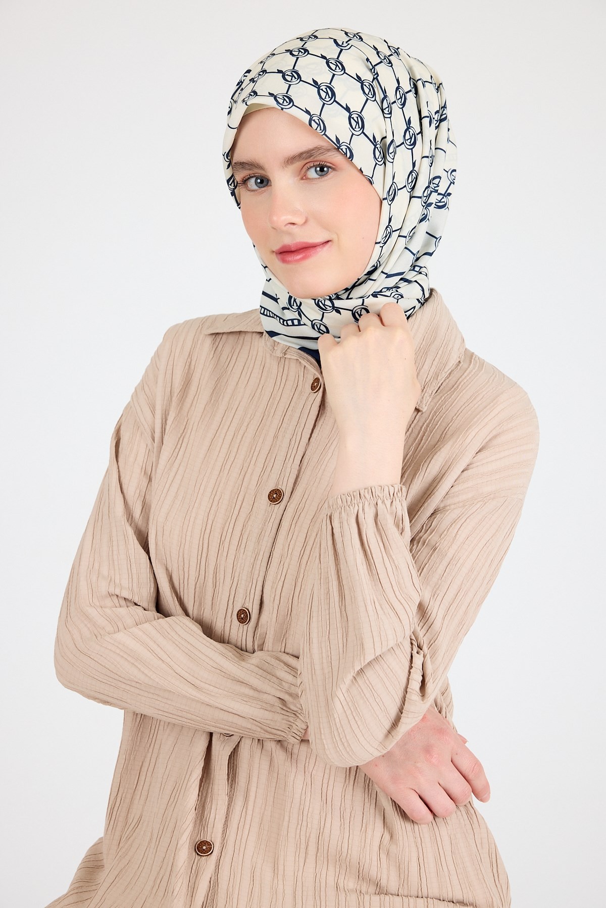 Laci Monogram Desenli Eşarp 3015