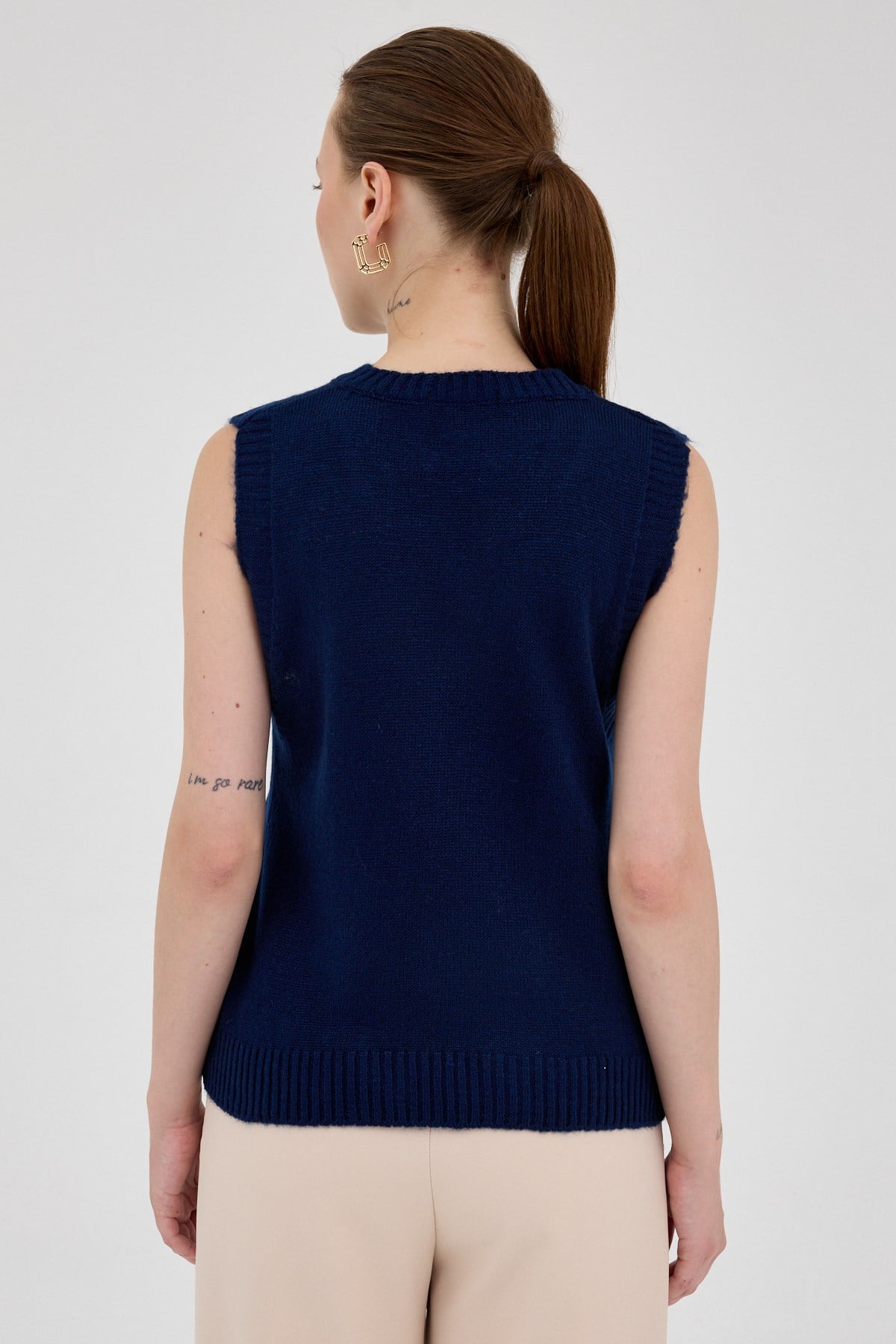 Laci Oversize V Yaka Kadın Süveter 2292