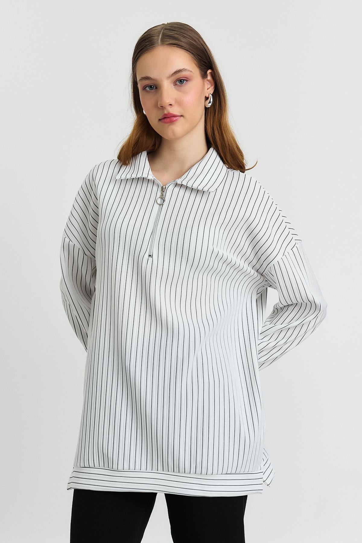 Laci Yarım Fermuarlı Tunik 4302A