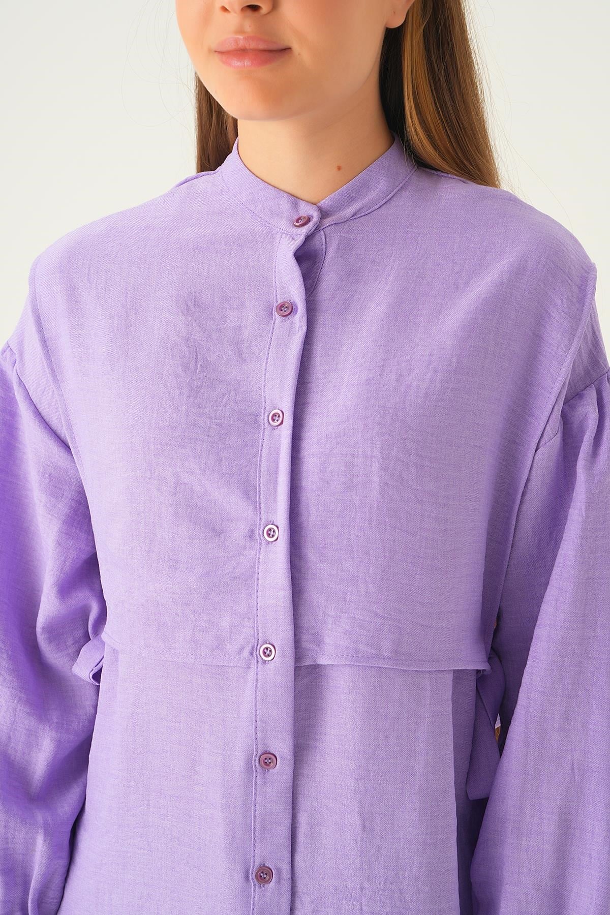 Lila Yan Bağlamalı Tunik 6836A