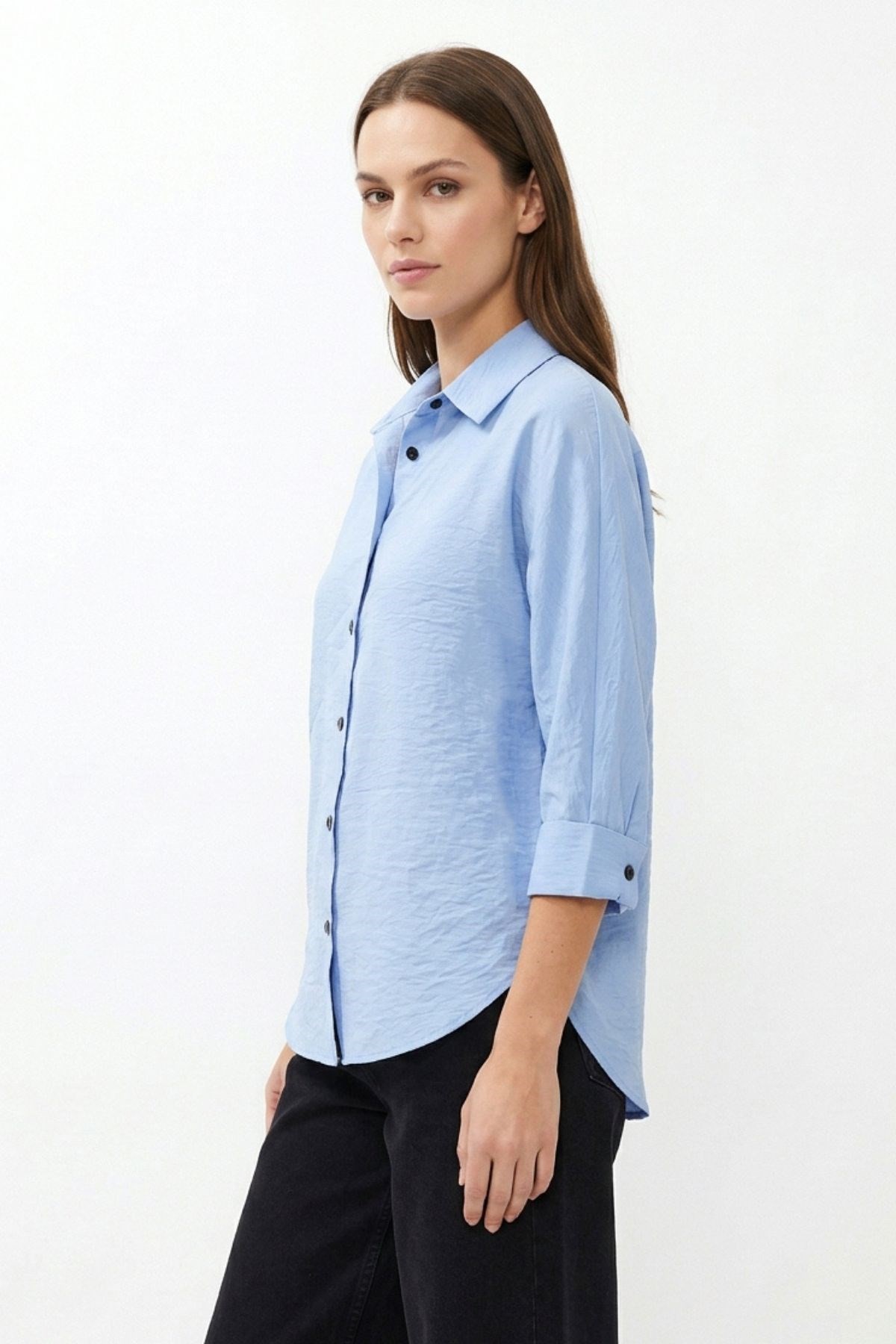 Mavi Fakir Kol Oversize Gömlek 4143