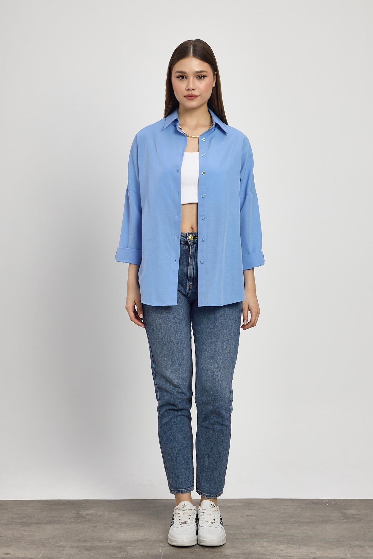 Mavi Relaxed Fit Rahat Kesim Basic Gömlek - 6621A