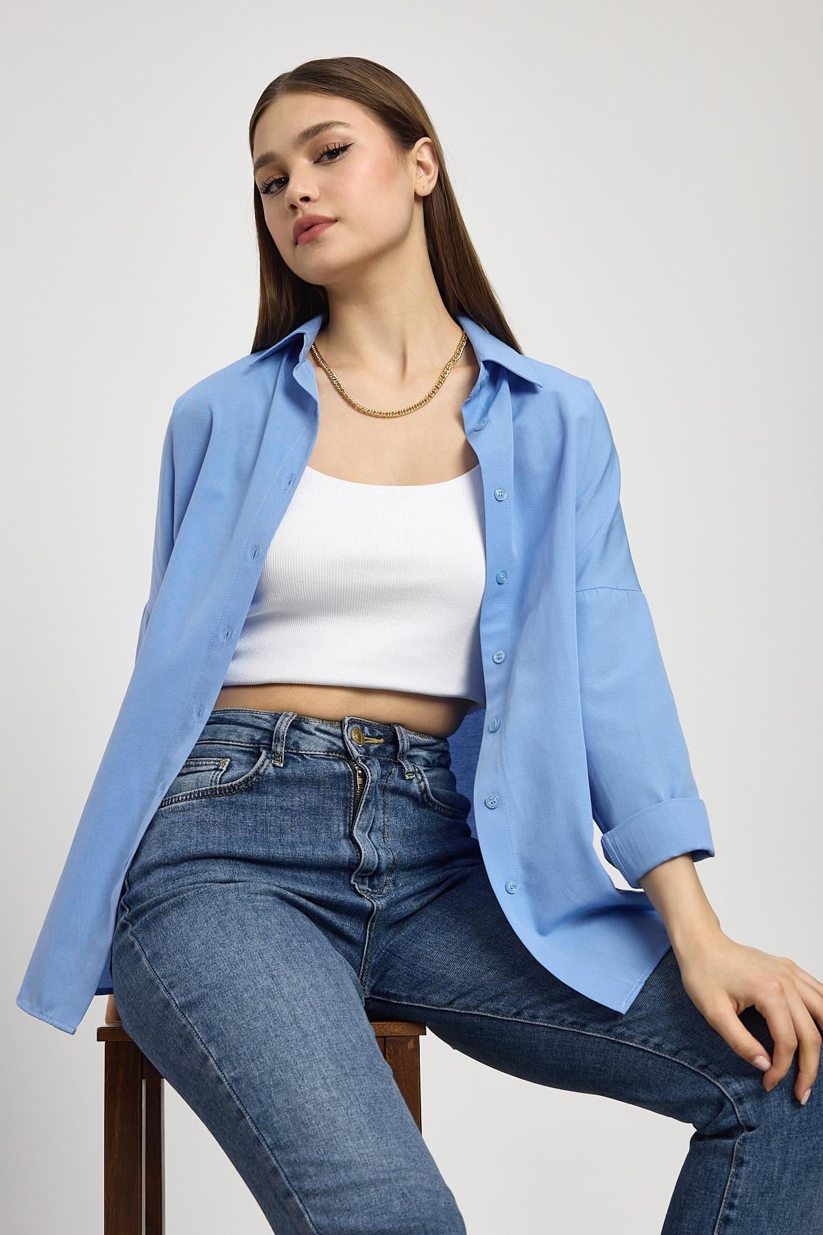 Mavi Relaxed Fit Rahat Kesim Basic Gömlek - 6621A