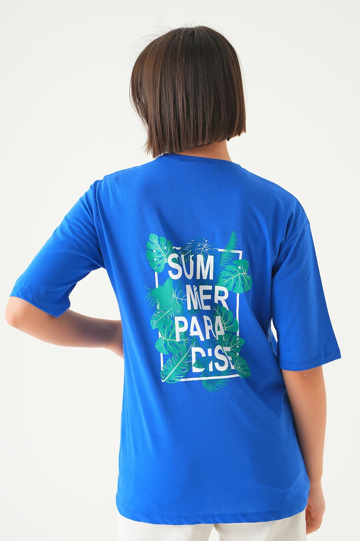 Mavi Summer Baskı Oversize Tişört 1710