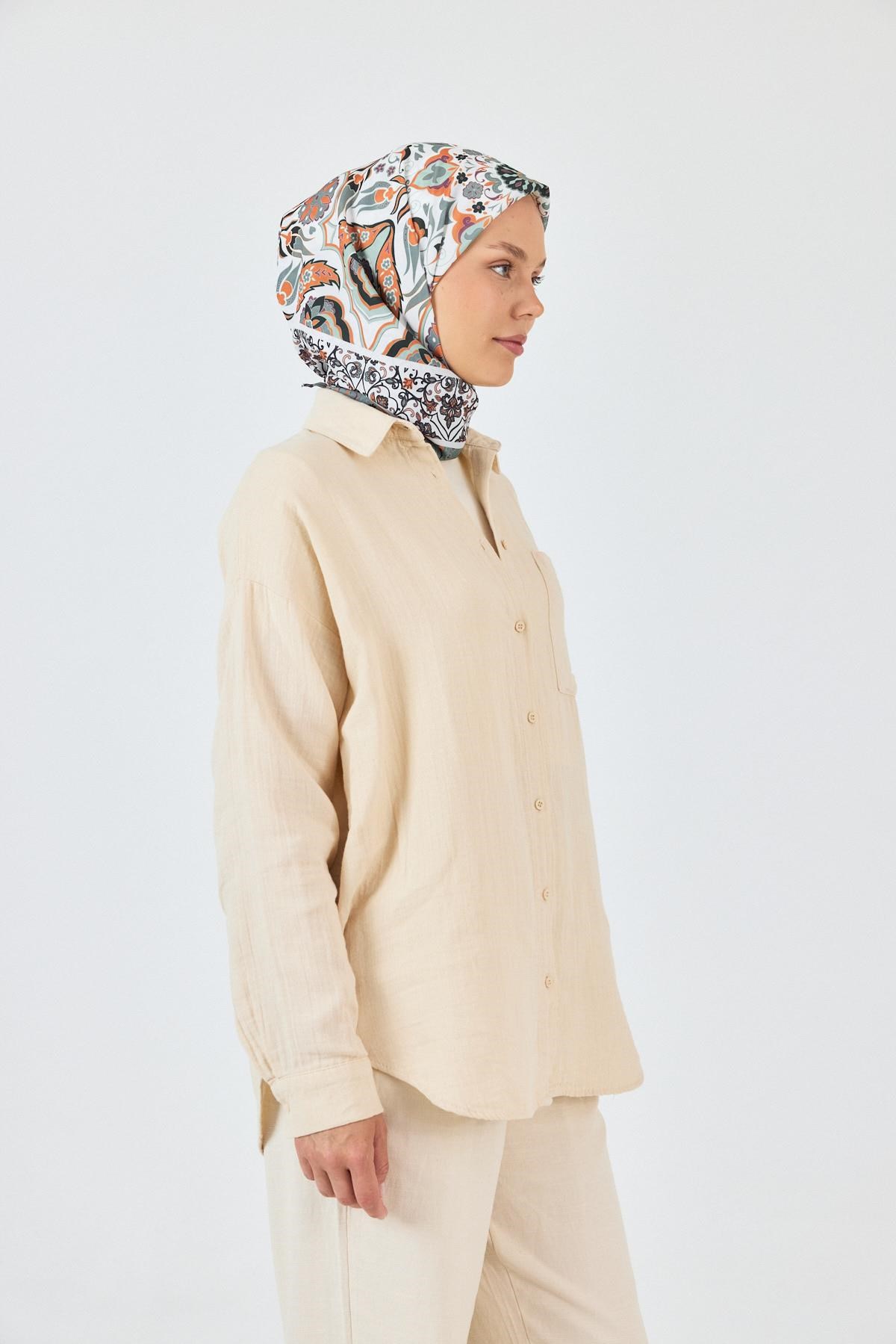 Mint Desenli Eşarp 3005