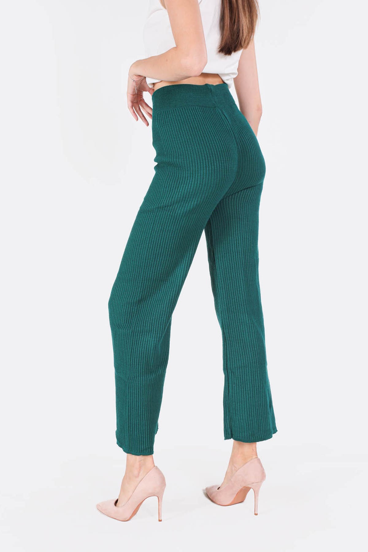 Nefti Geniş Paça Triko Pantolon 3028
