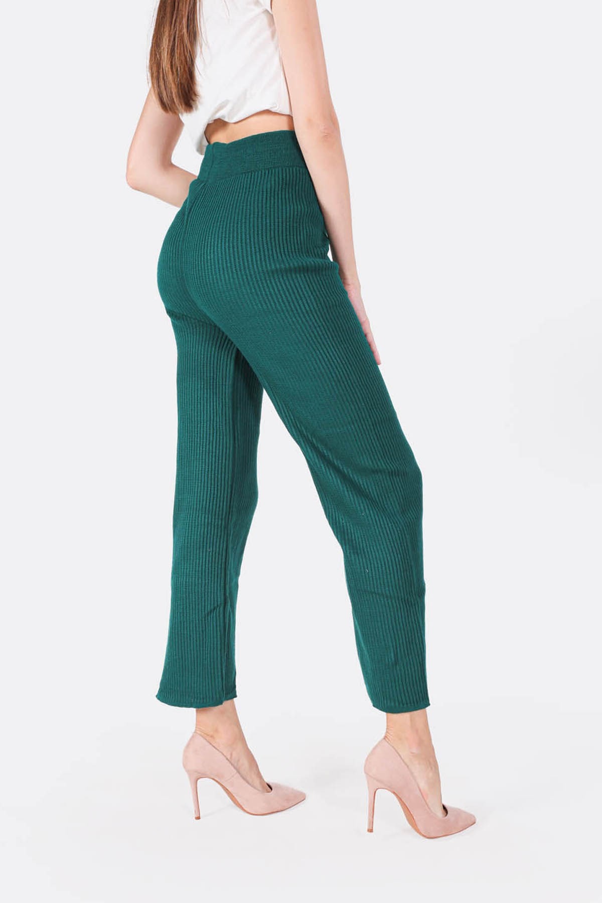 Nefti Geniş Paça Triko Pantolon 3028