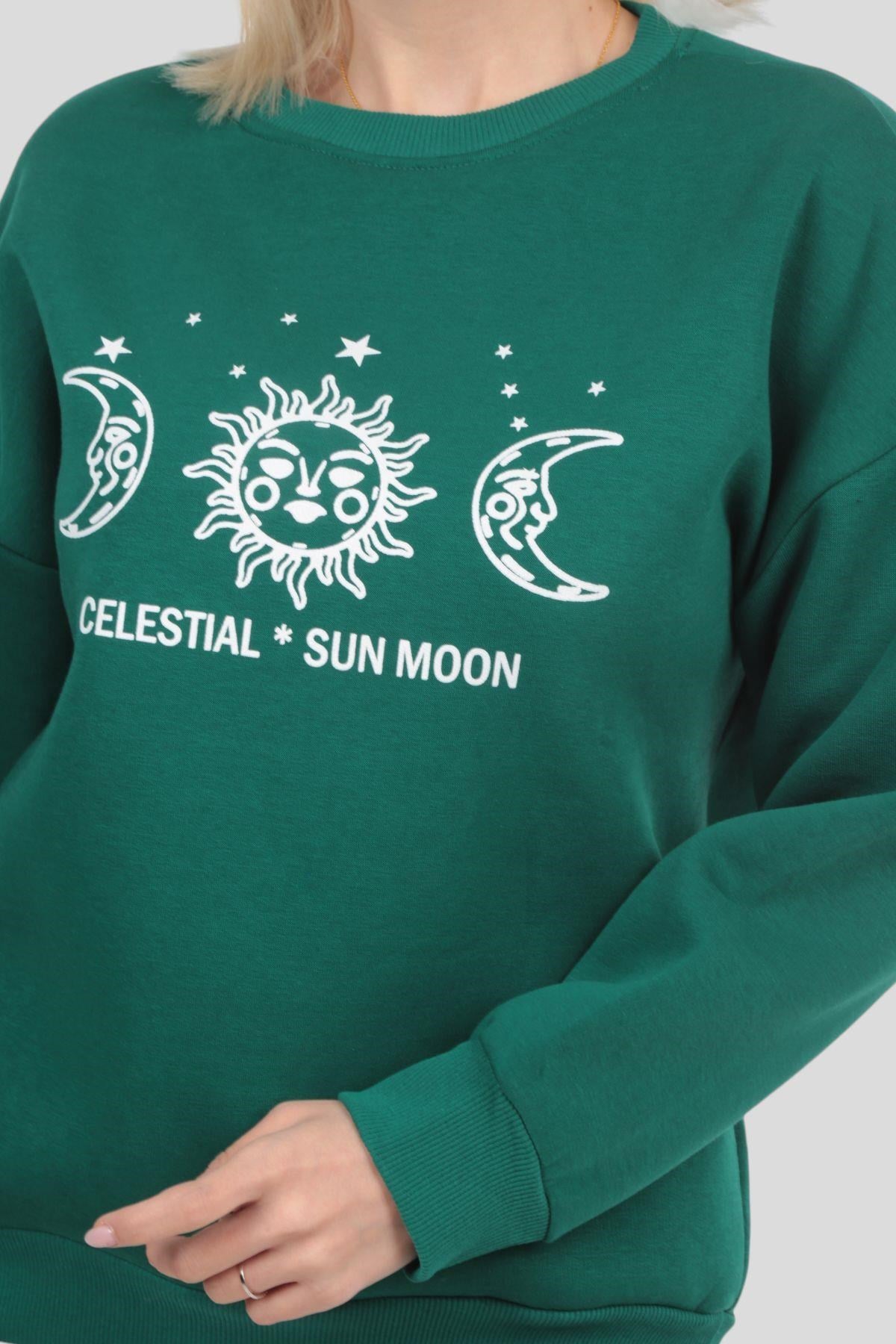Nefti Sun Moon Baskı Sweat 9016M