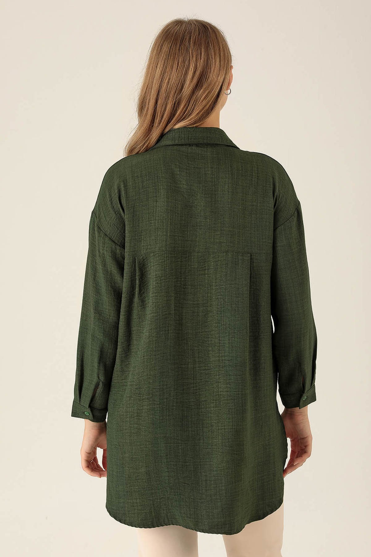 Önü Düğmeli Tunik - 6803A Haki