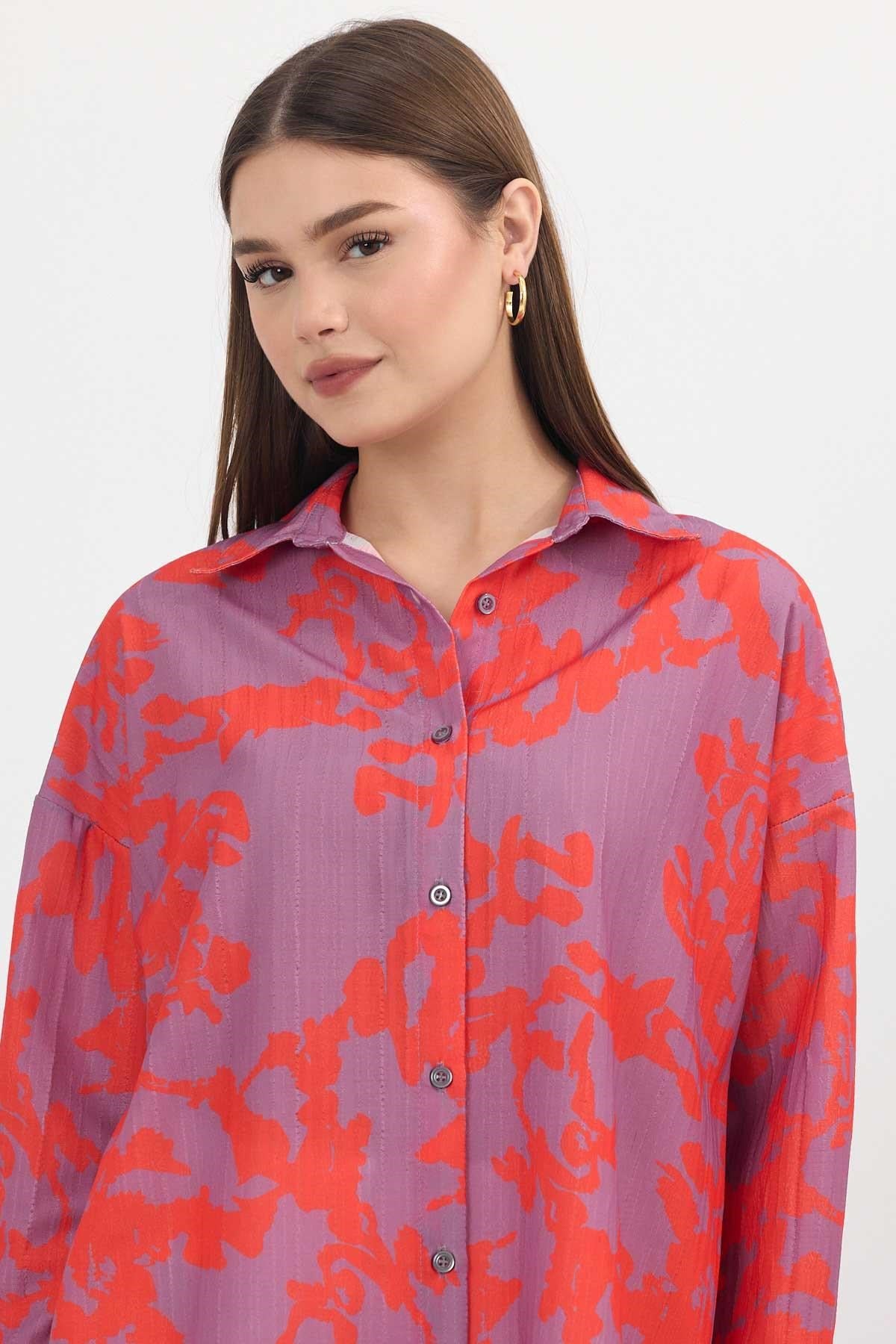 Orange Desenli Tunik 4401A