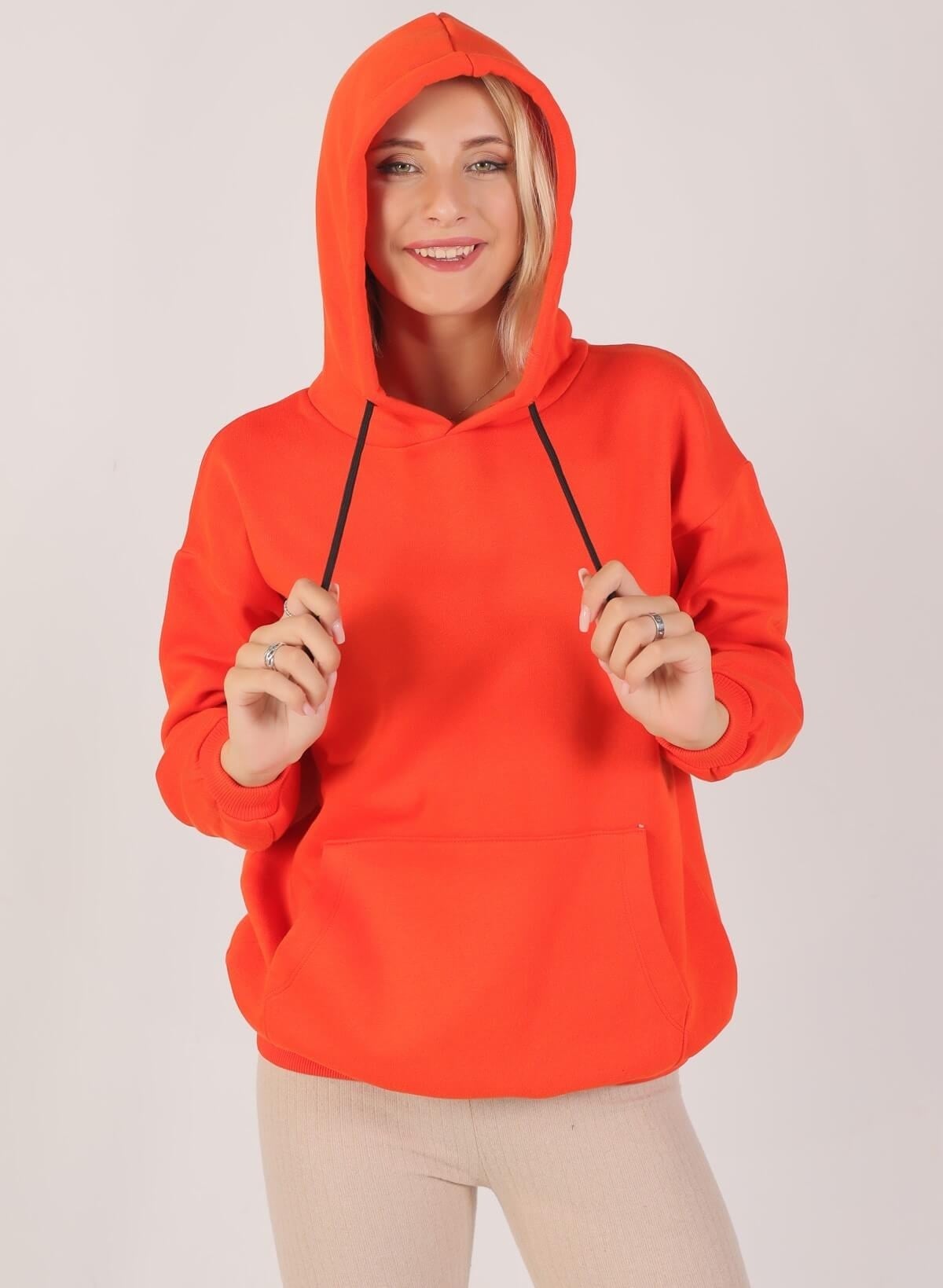 Orange Oversize Bağcıklı Sweat 8135M