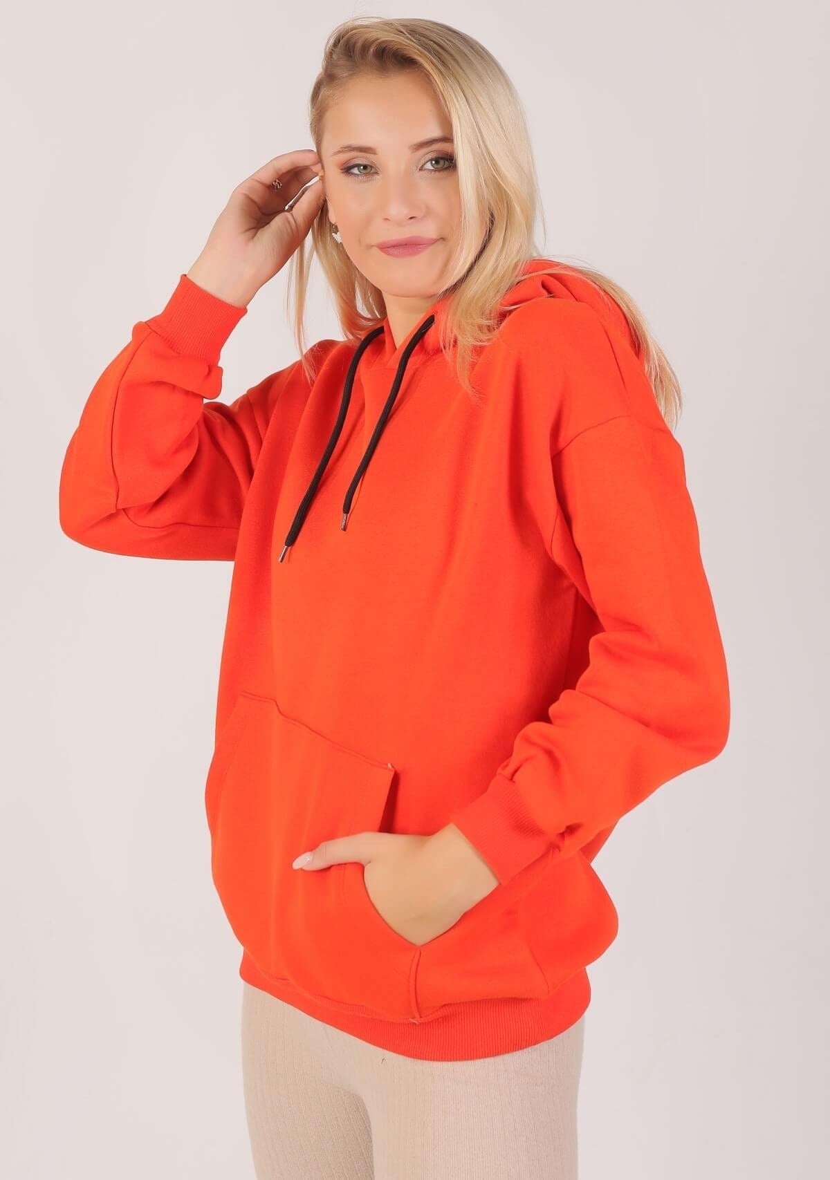 Orange Oversize Bağcıklı Sweat 8135M