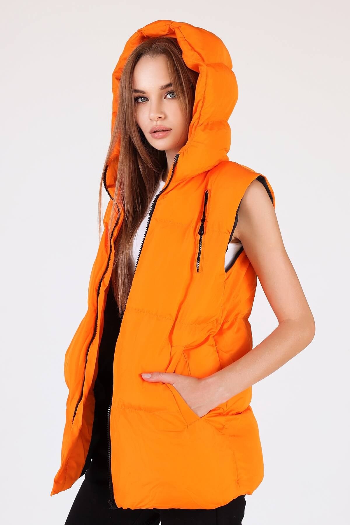 Orange Oversize Yelek 0015-1