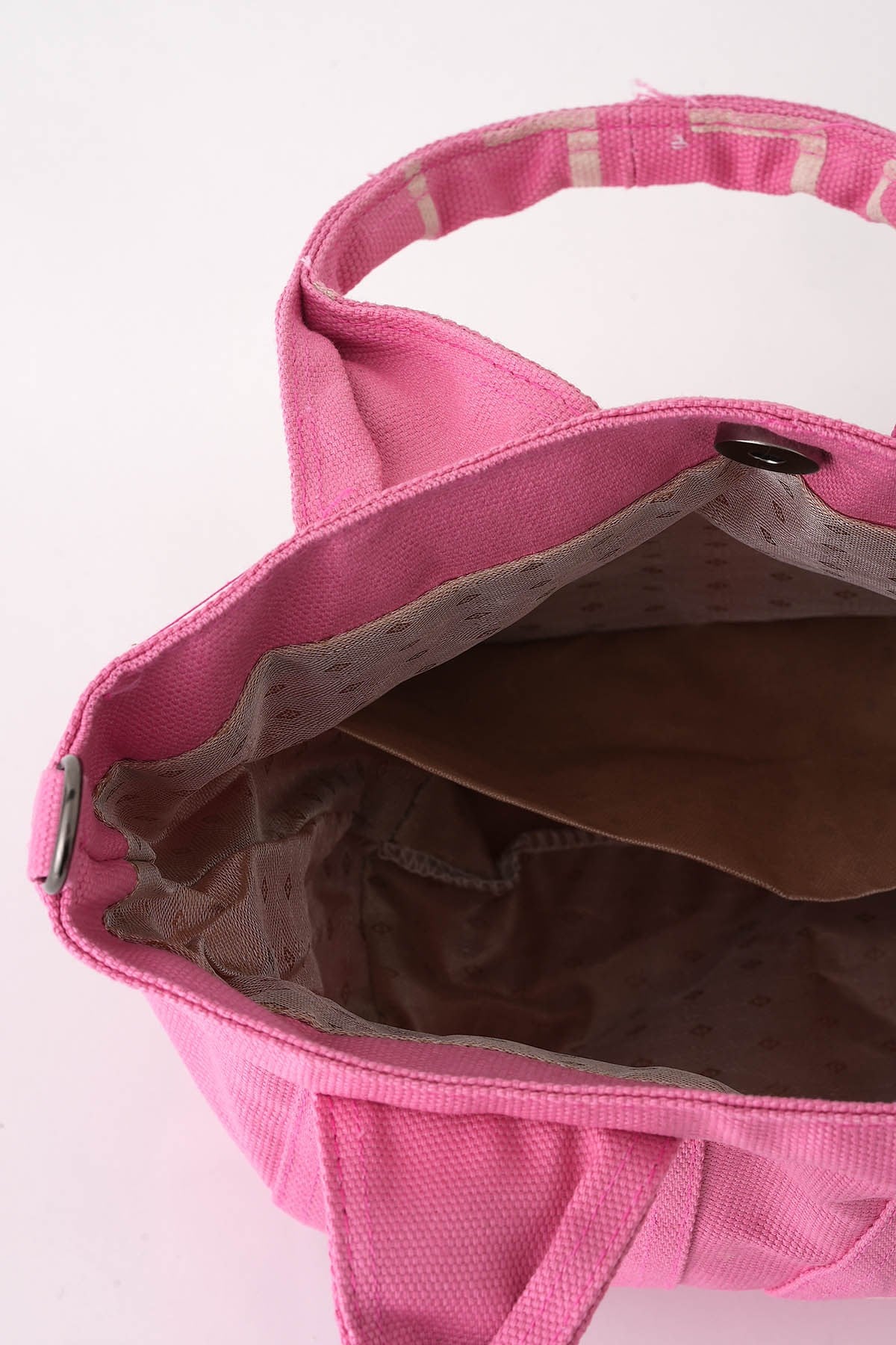 Pembe Baskılı Kanvas Çanta 7063