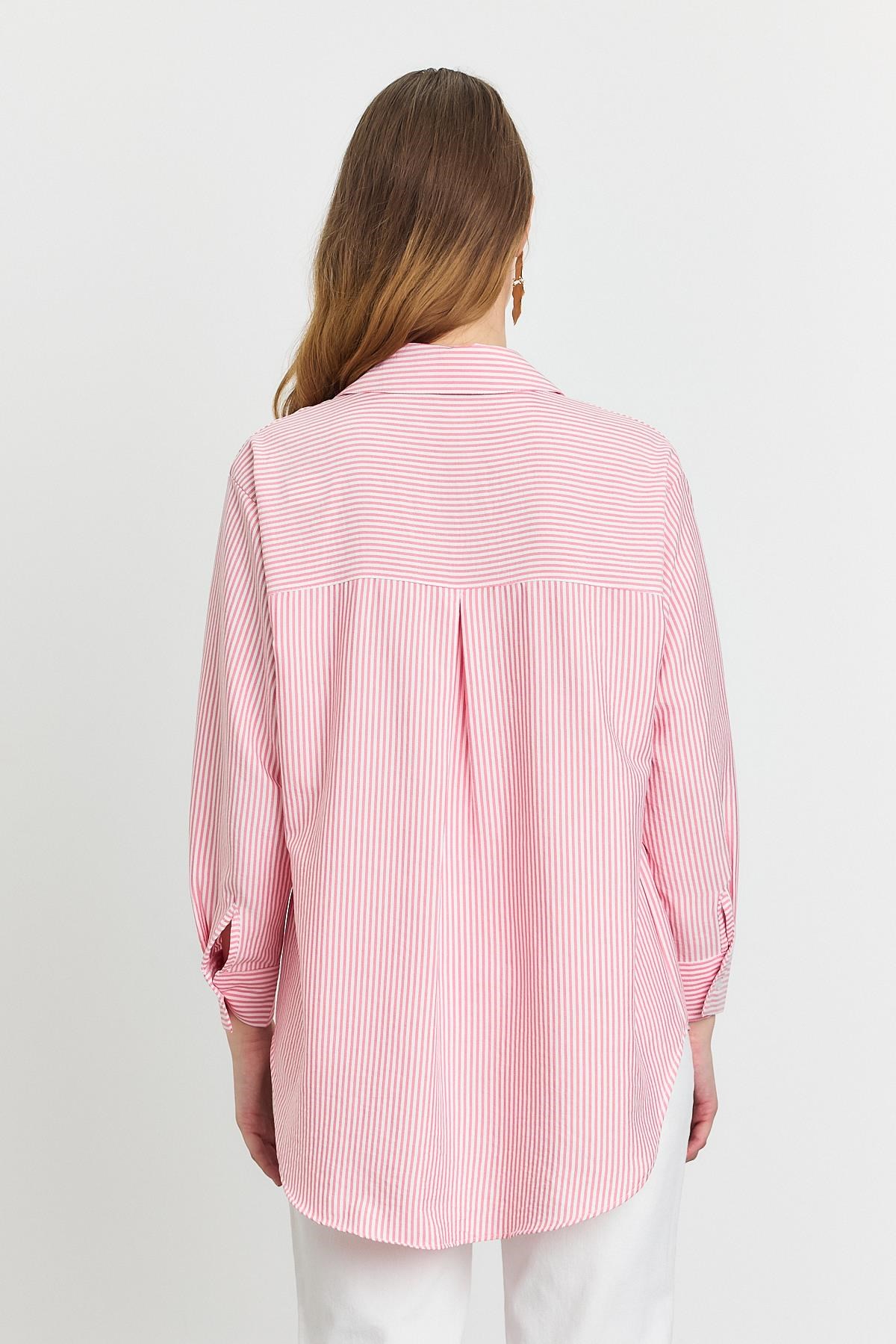 Pembe Çizgili Gömlek 4360A