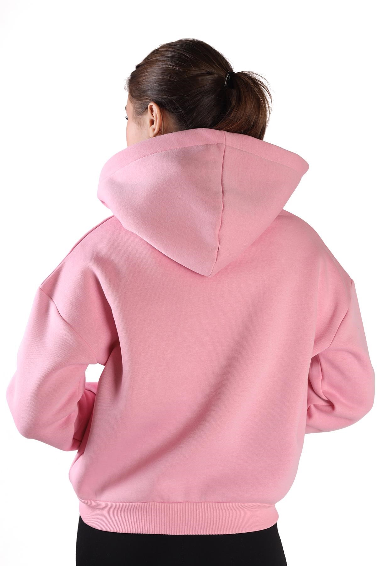 Pembe Fermuar Detay Sweat 9171M