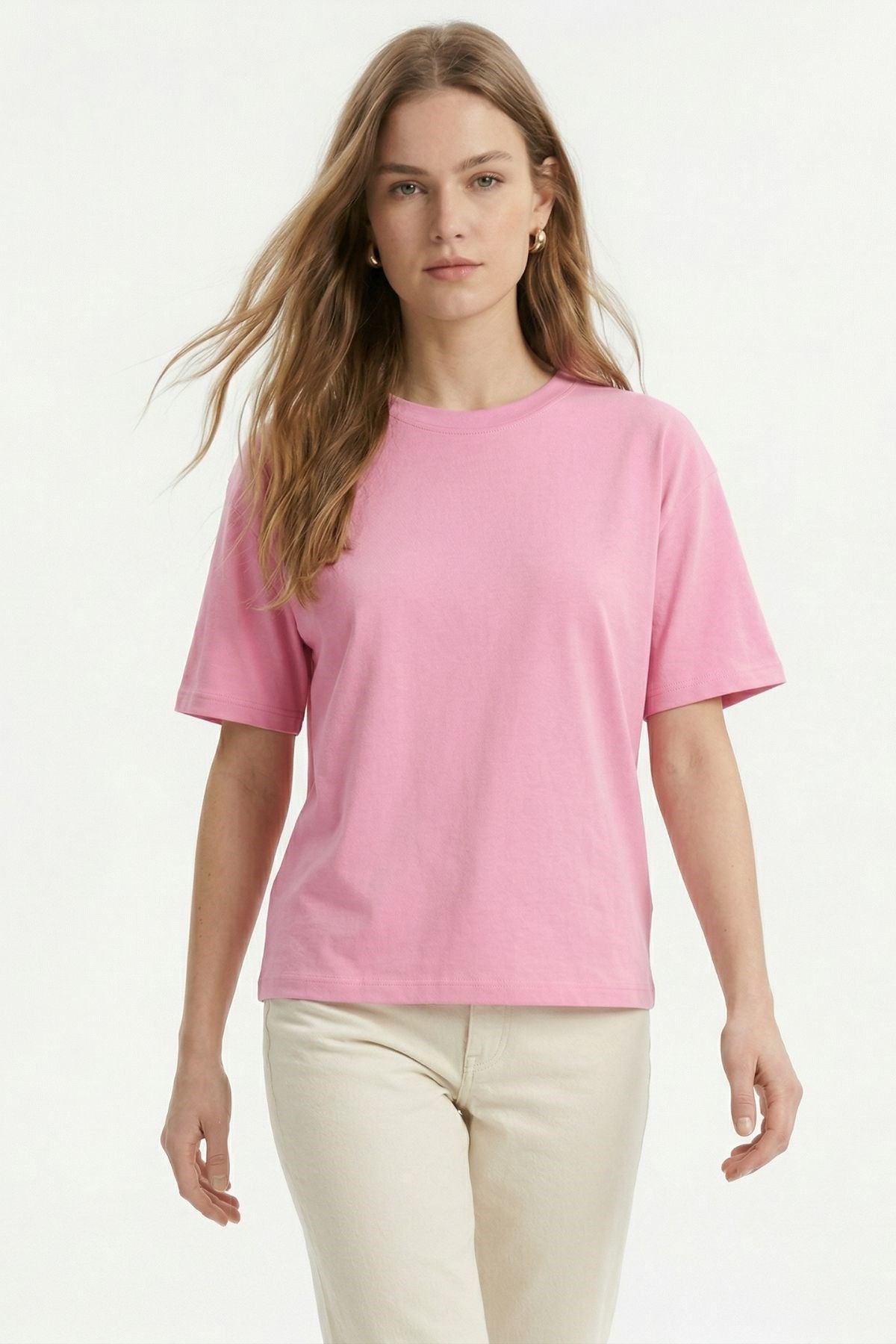 Pembe Oversize Tişört TCR-1633