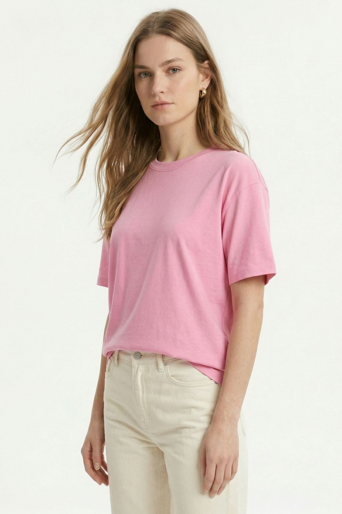 Pembe Oversize Tişört TCR-1633