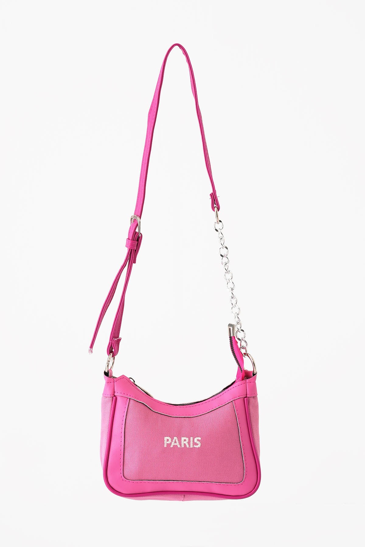 Pembe Paris Baskılı Çanta 9102