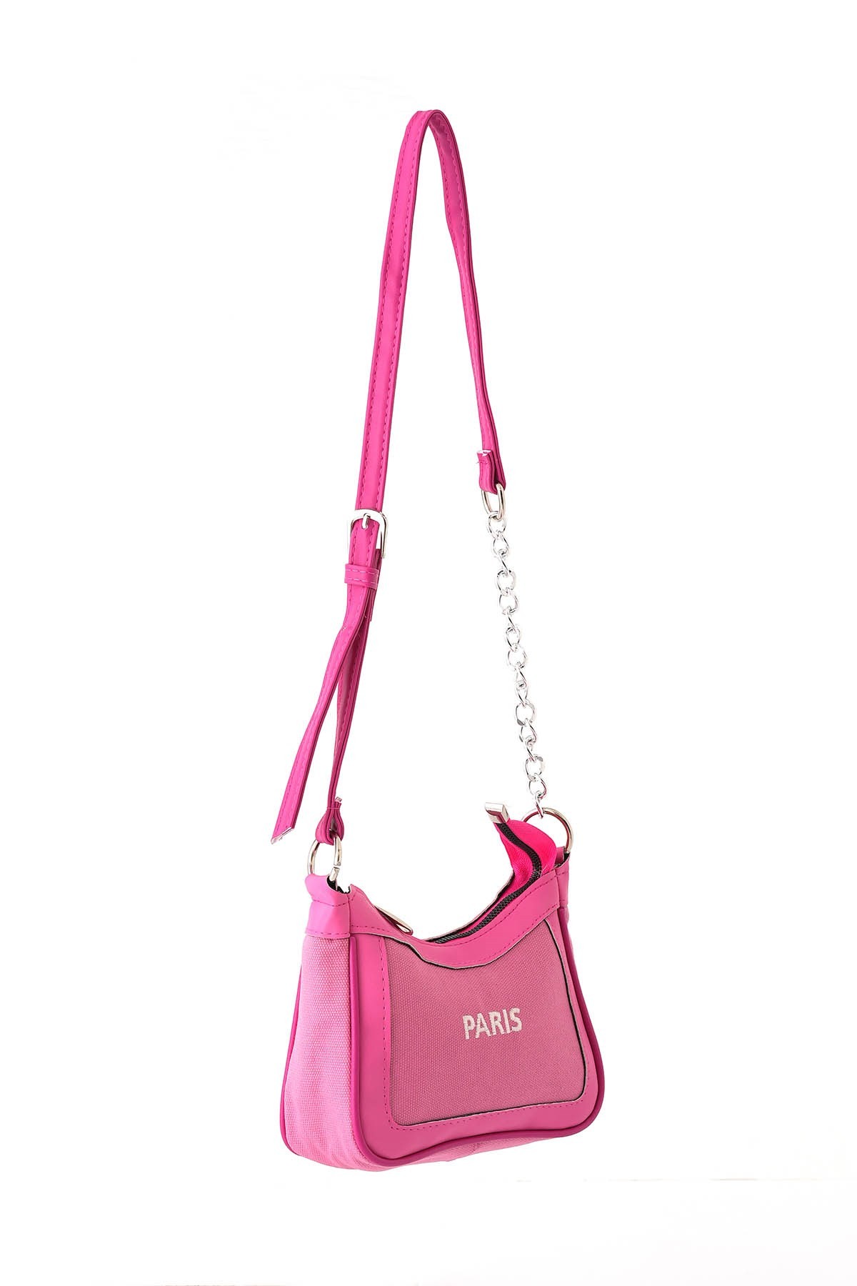 Pembe Paris Baskılı Çanta 9102