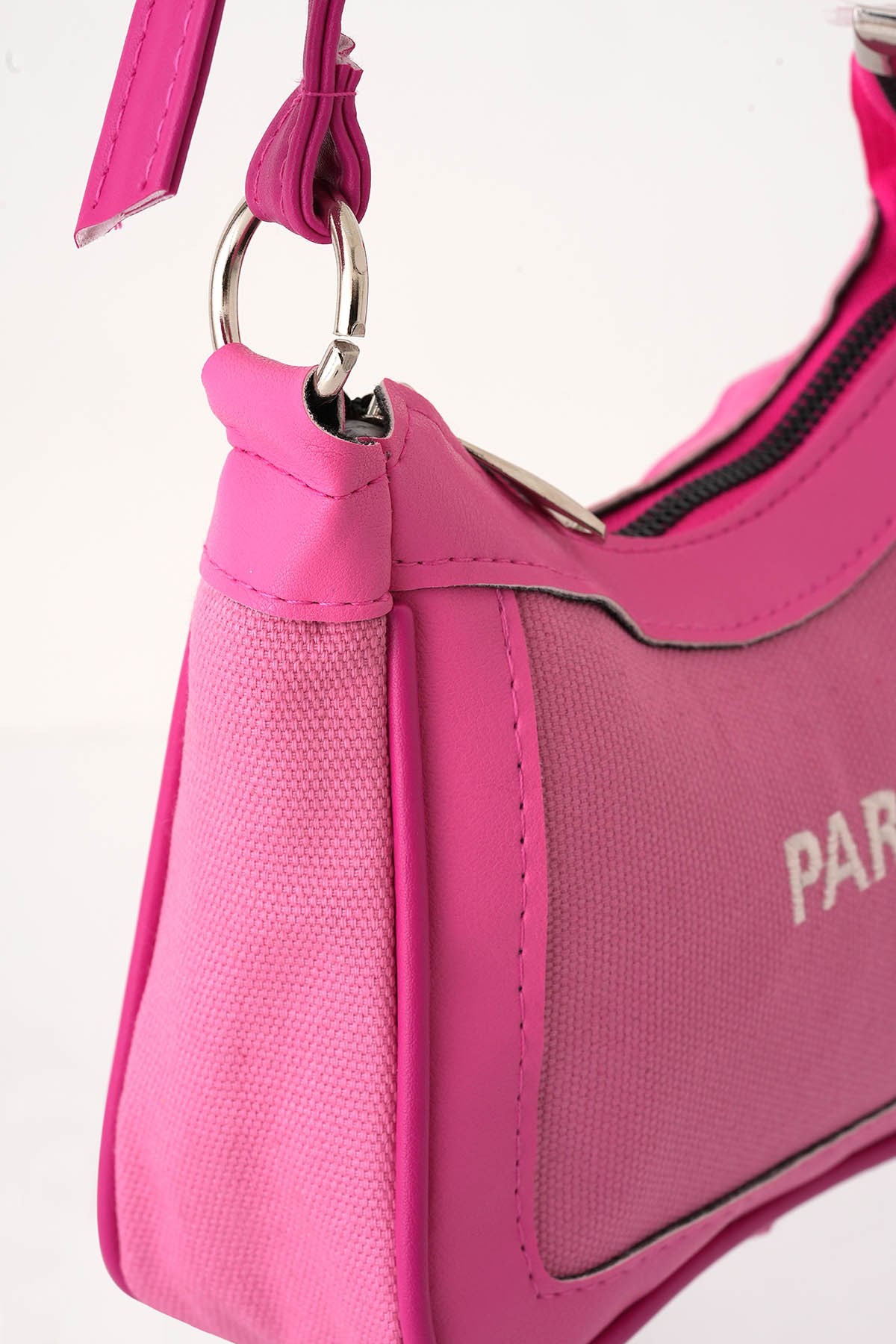 Pembe Paris Baskılı Çanta 9102