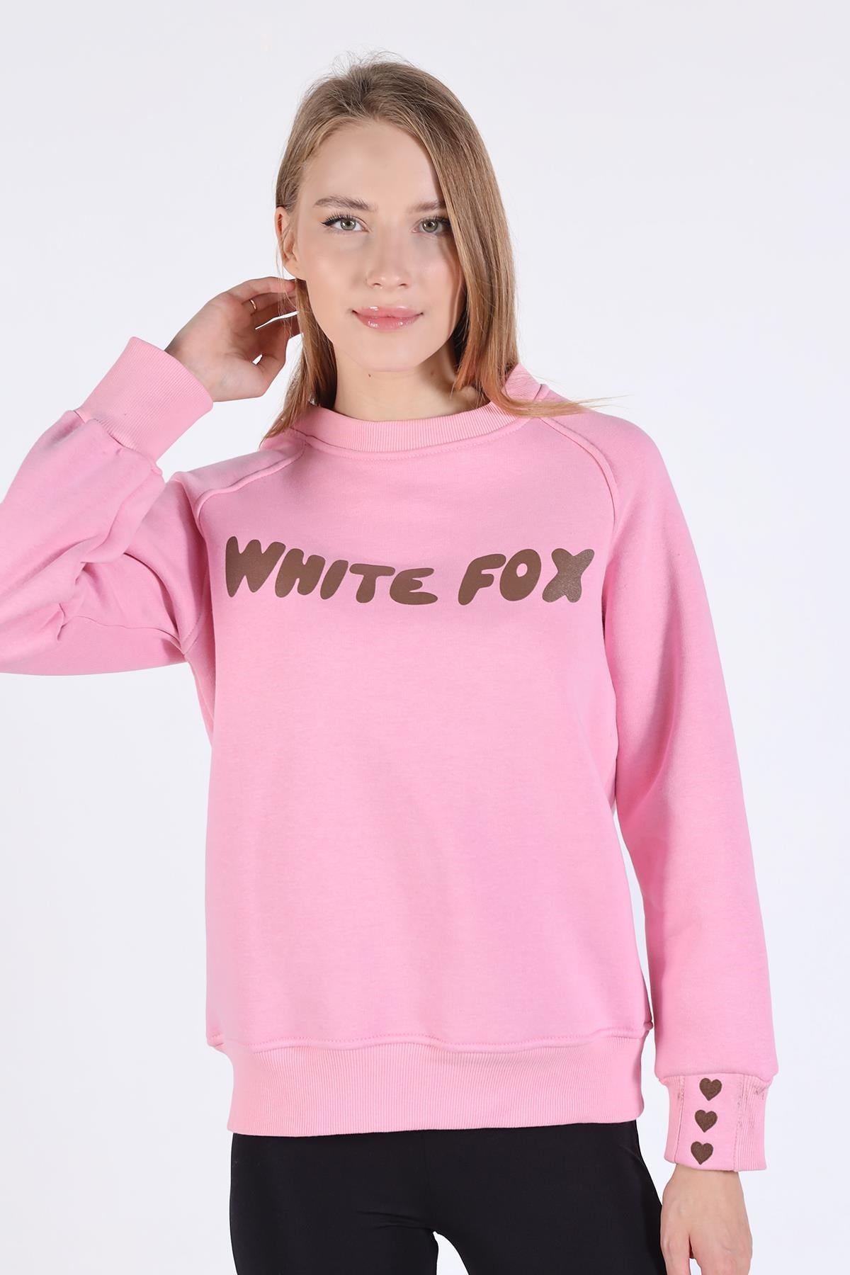 Pembe Whıte Fox Baskı Sweat 9149M