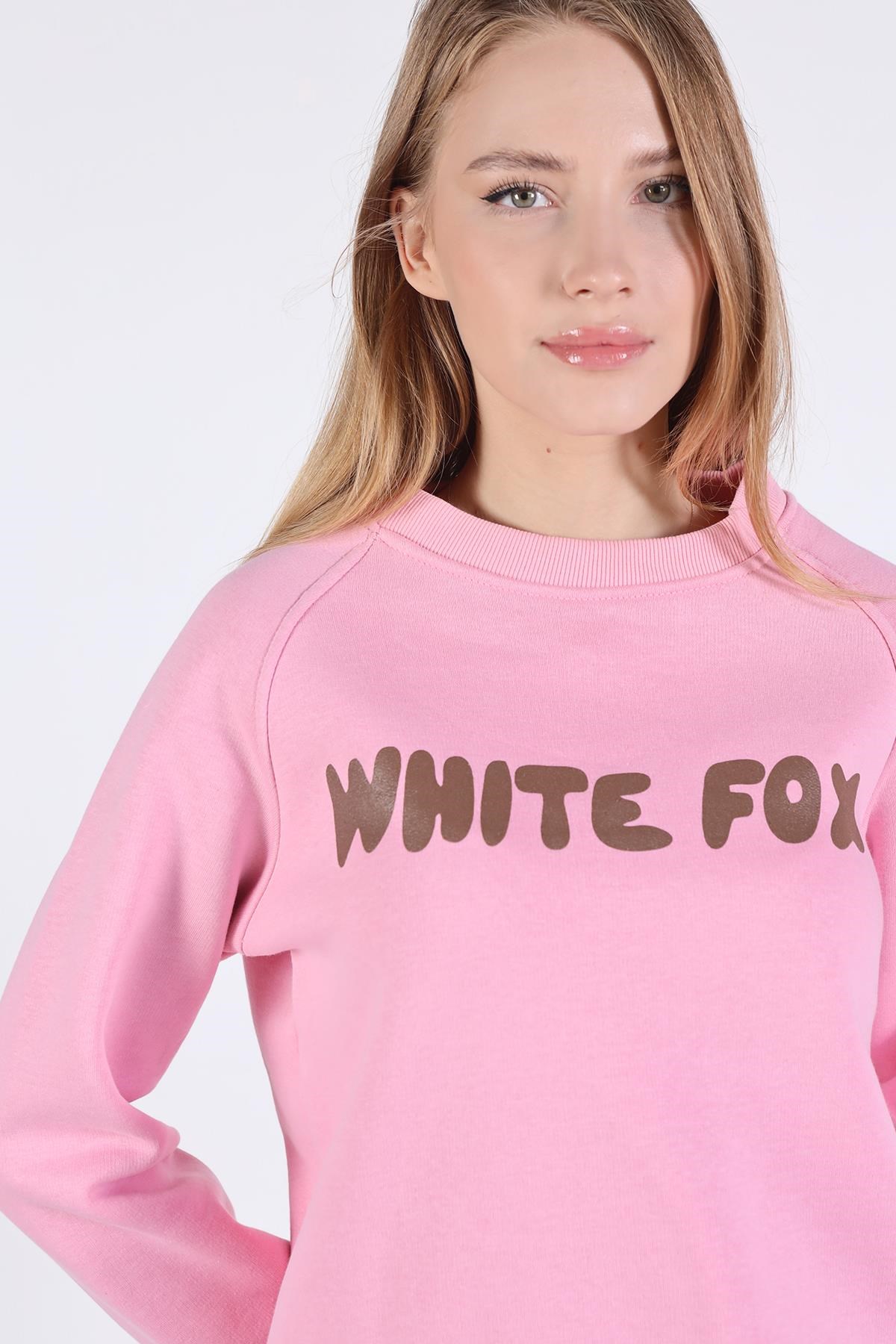 Pembe Whıte Fox Baskı Sweat 9149M