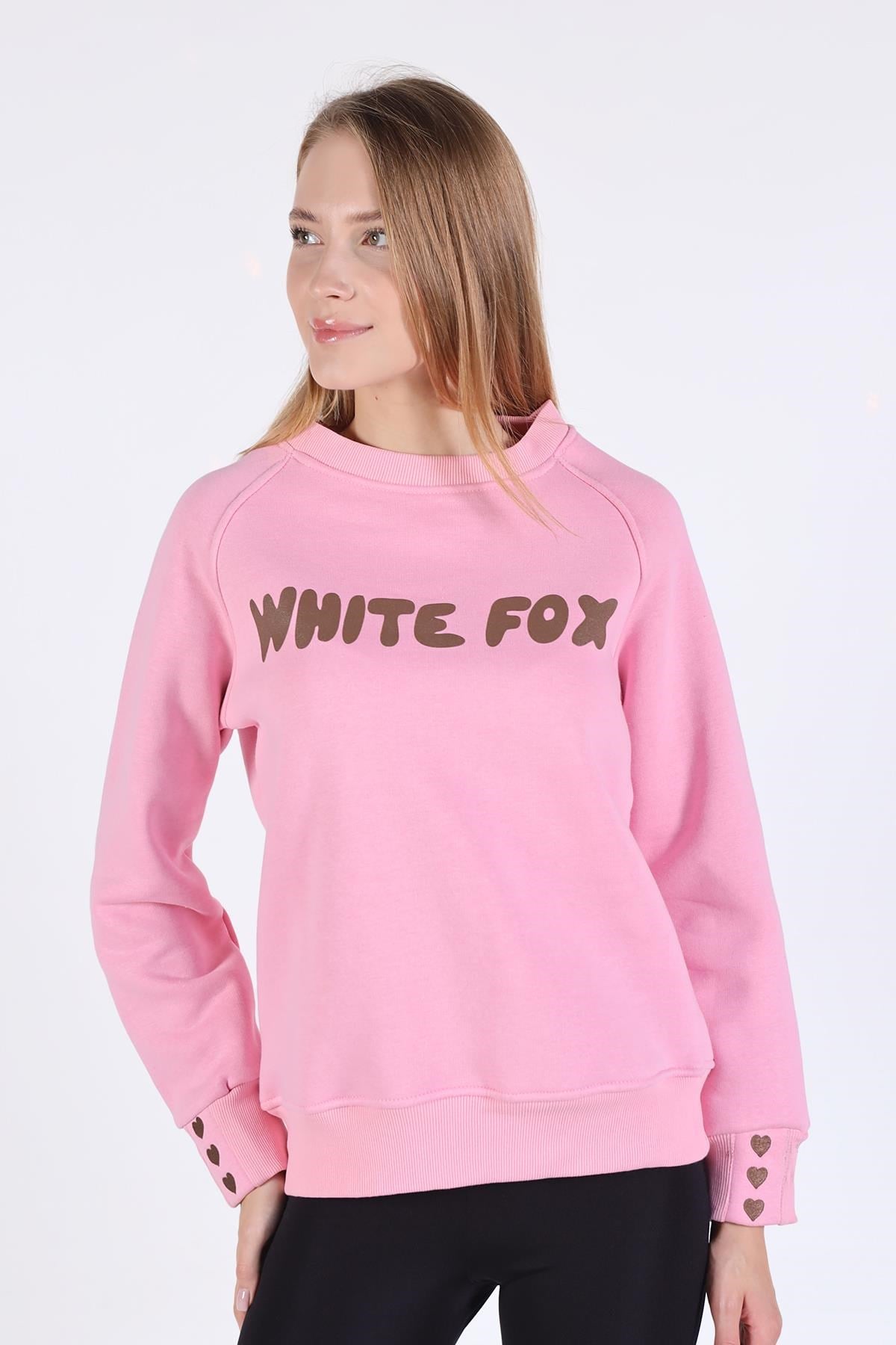 Pembe Whıte Fox Baskı Sweat 9149M