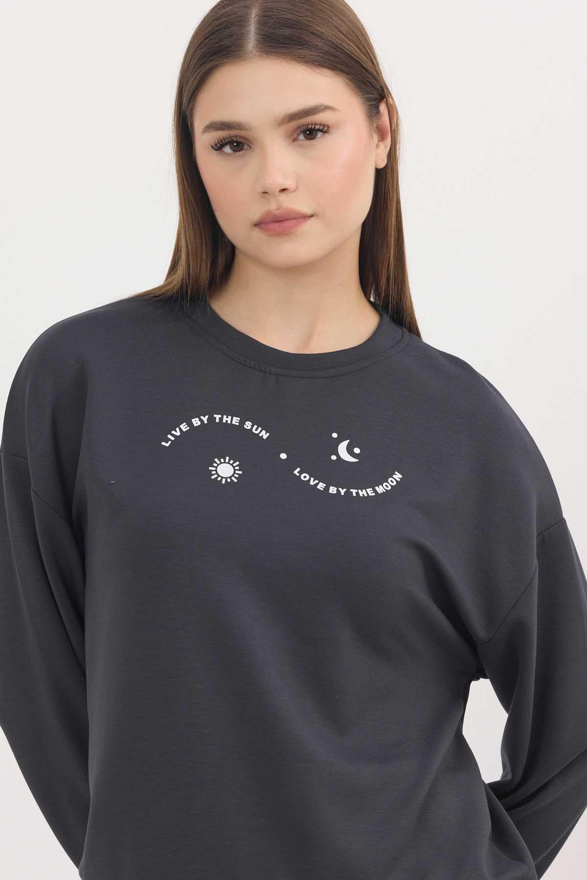 Rays 4003 Baskılı Sweat Antrasit