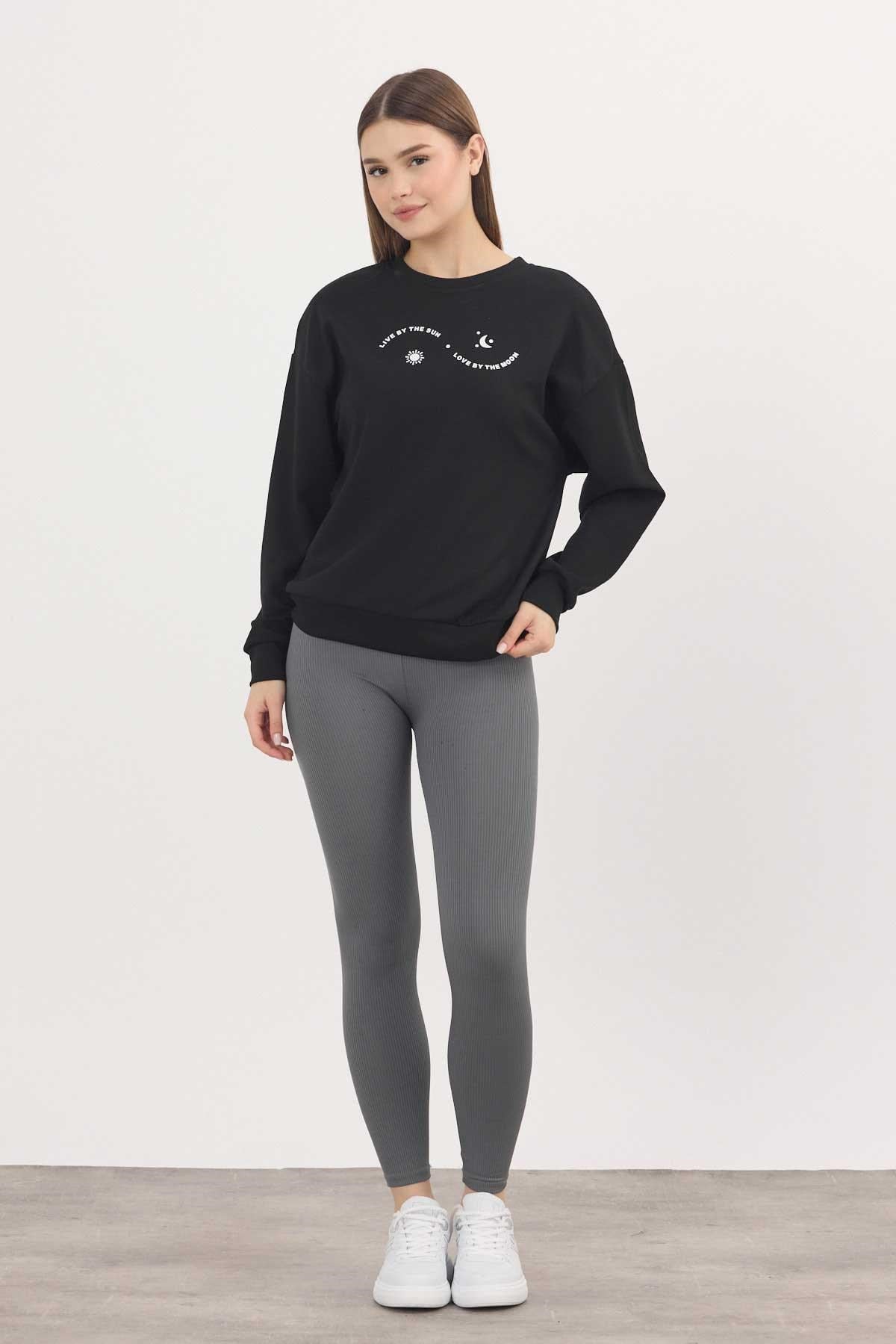 Rays 4003 Baskılı Sweat Siyah
