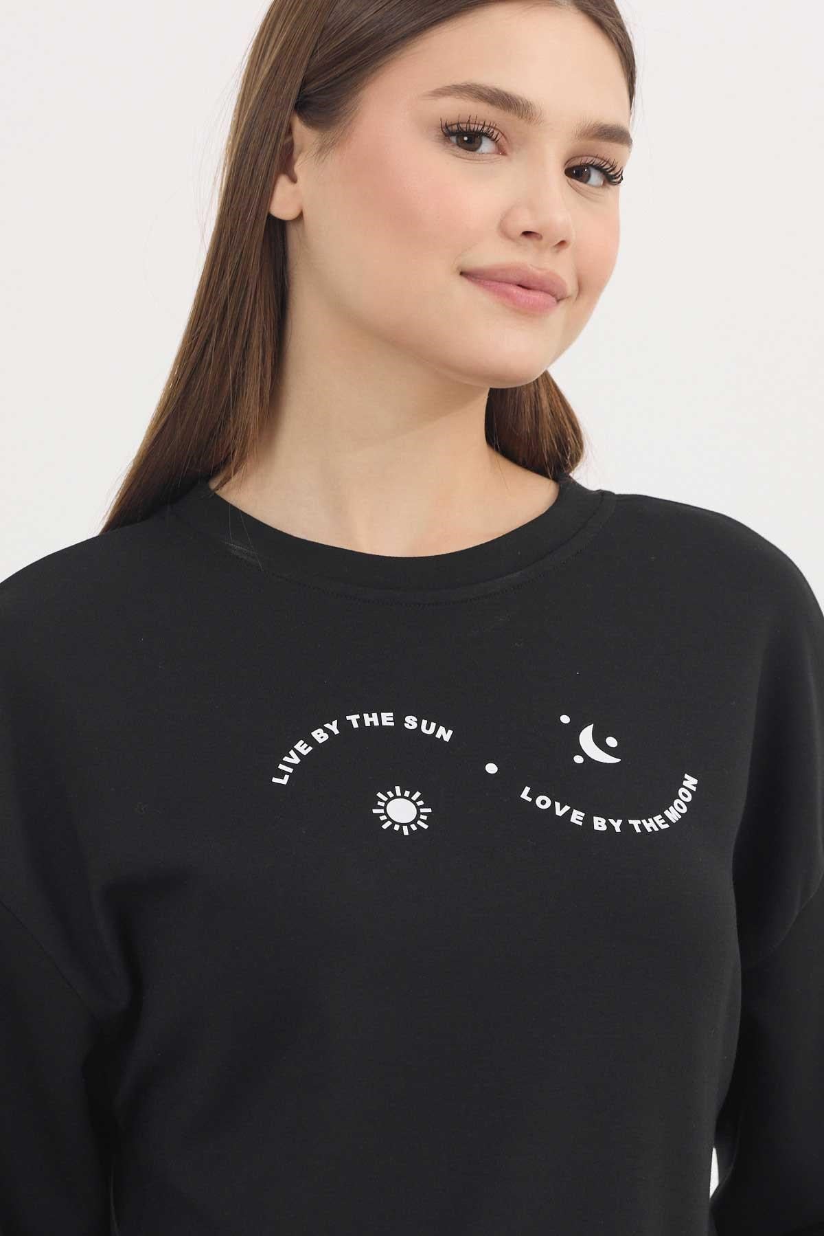 Rays 4003 Baskılı Sweat Siyah