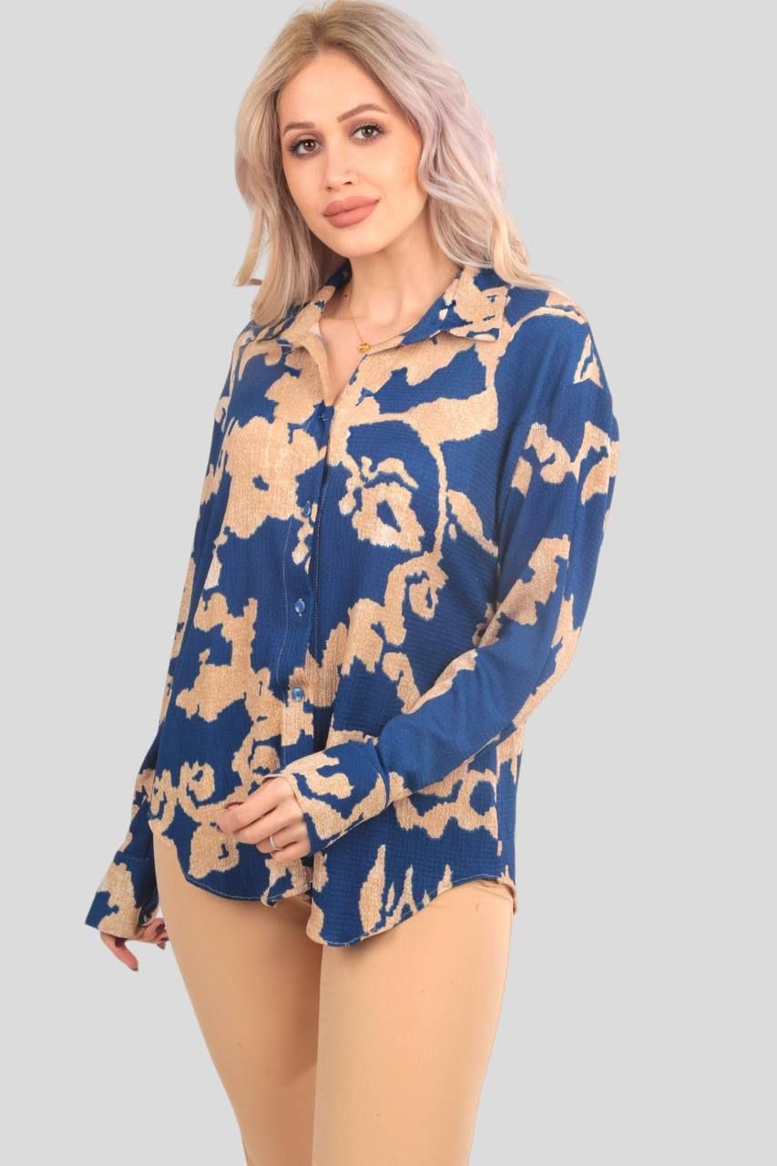 Saks Desenli Gömlek 7730