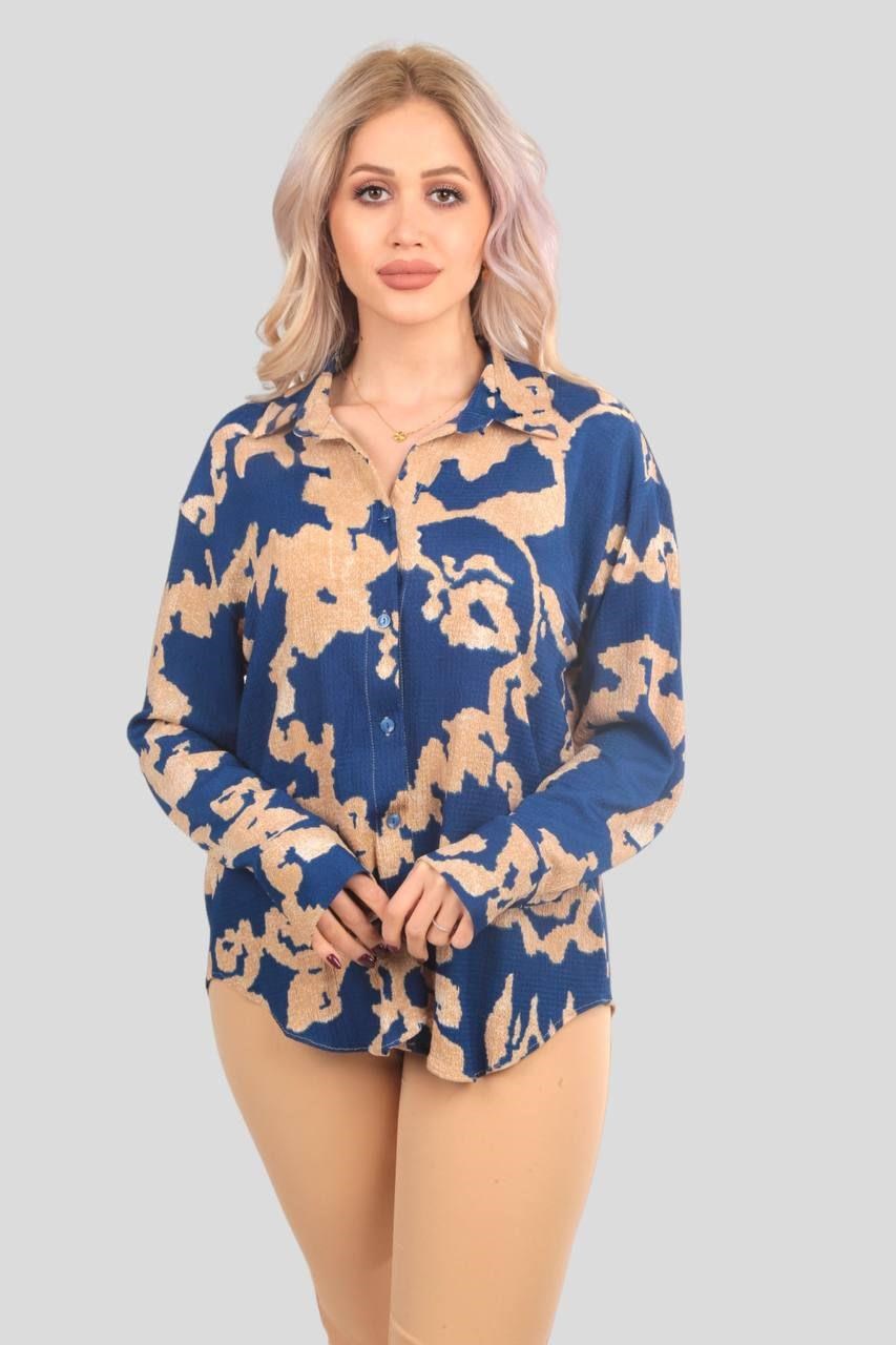 Saks Desenli Gömlek 7730