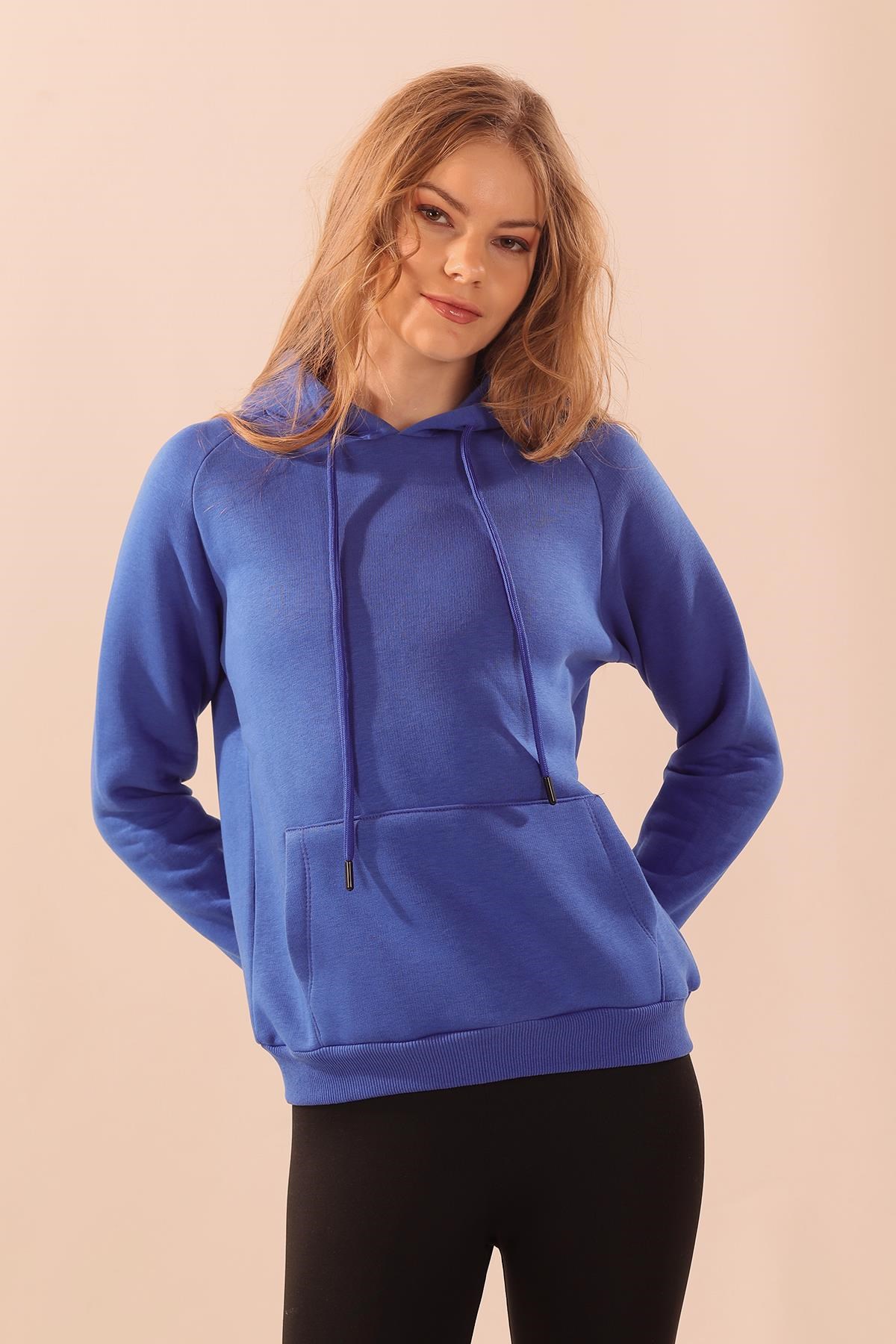 Saks Kapüşonlu Cep Detay Sweat 9018M