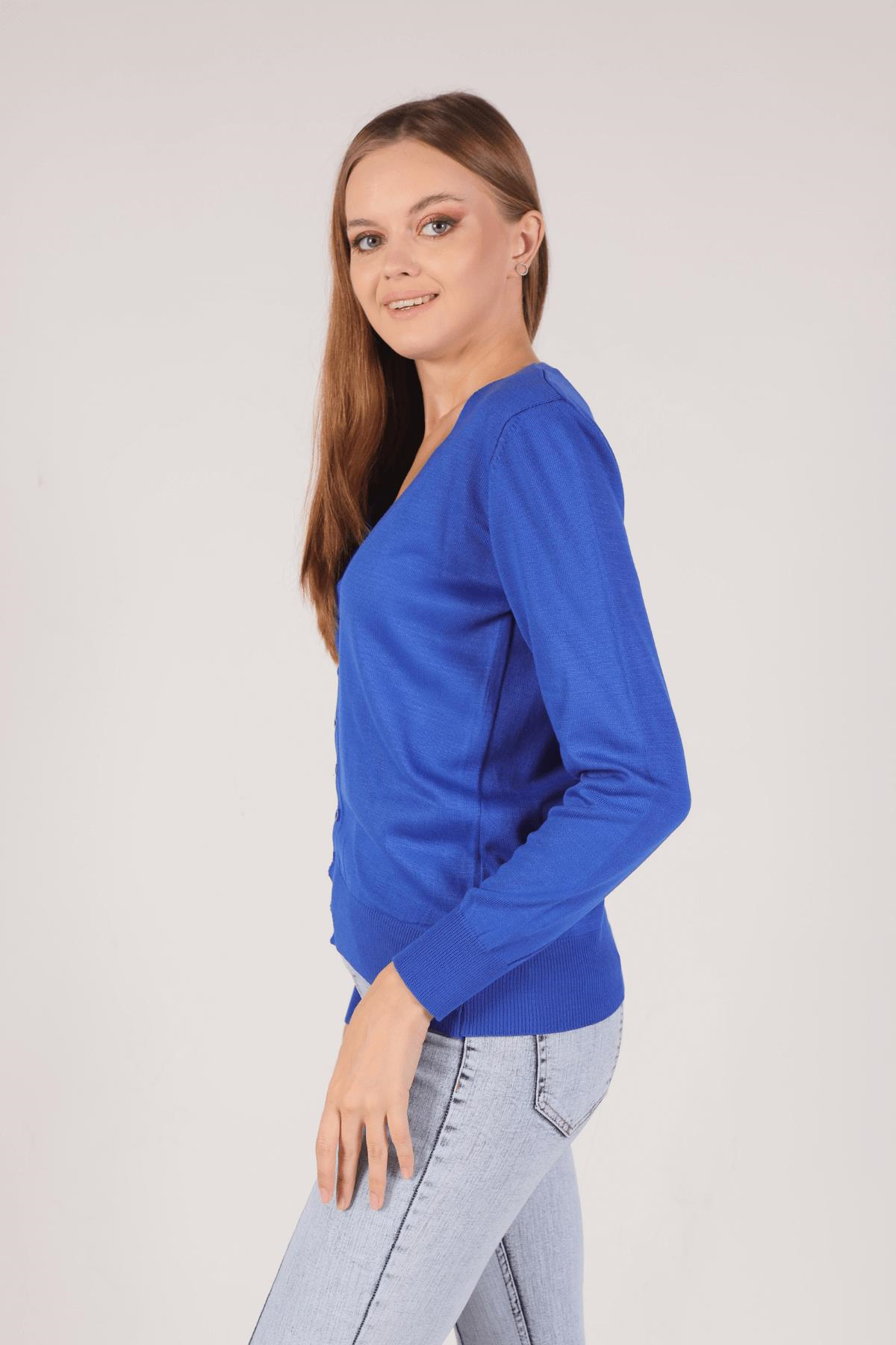 Saks Önü Düğmeli Hırka 1015