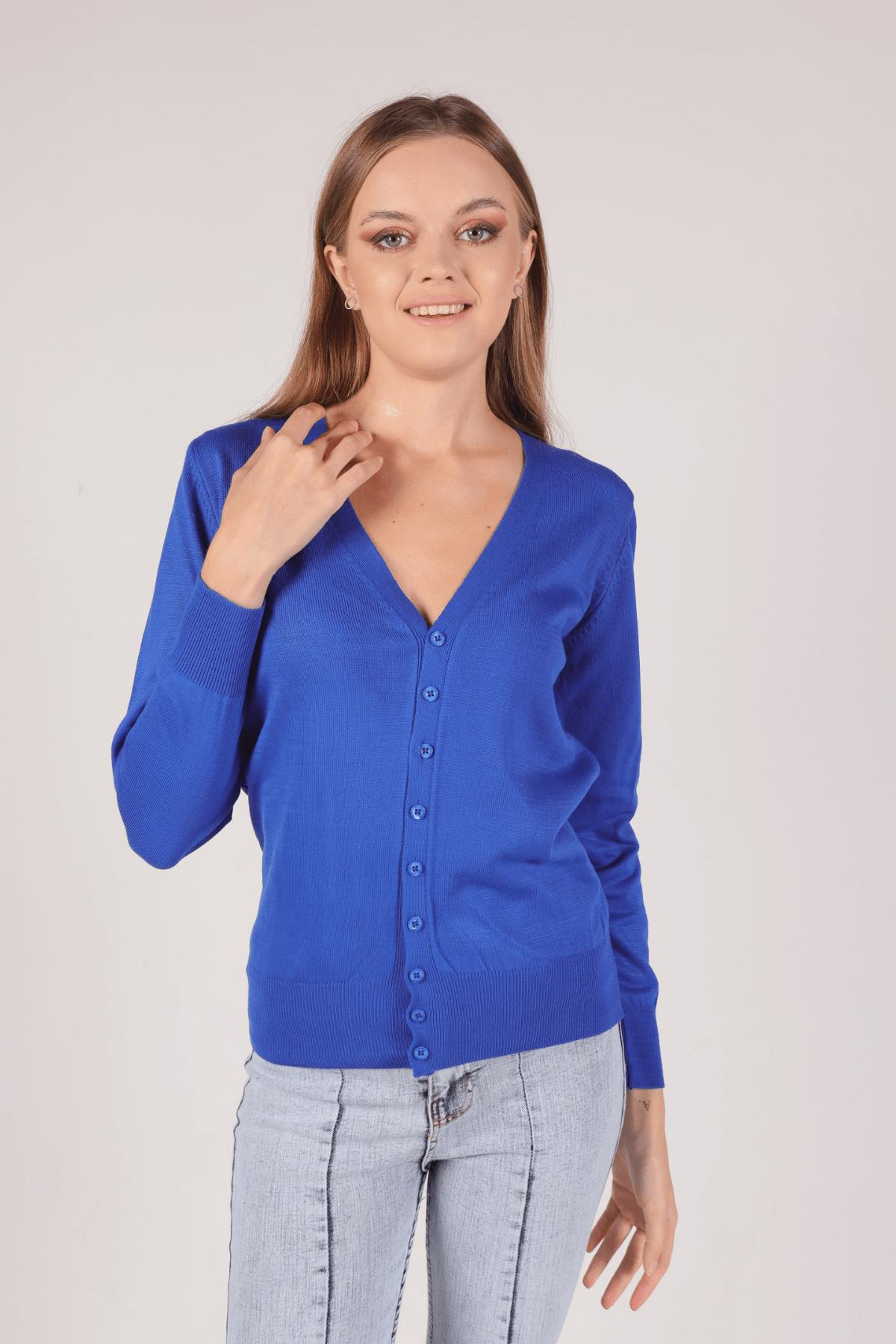 Saks Önü Düğmeli Hırka 1015